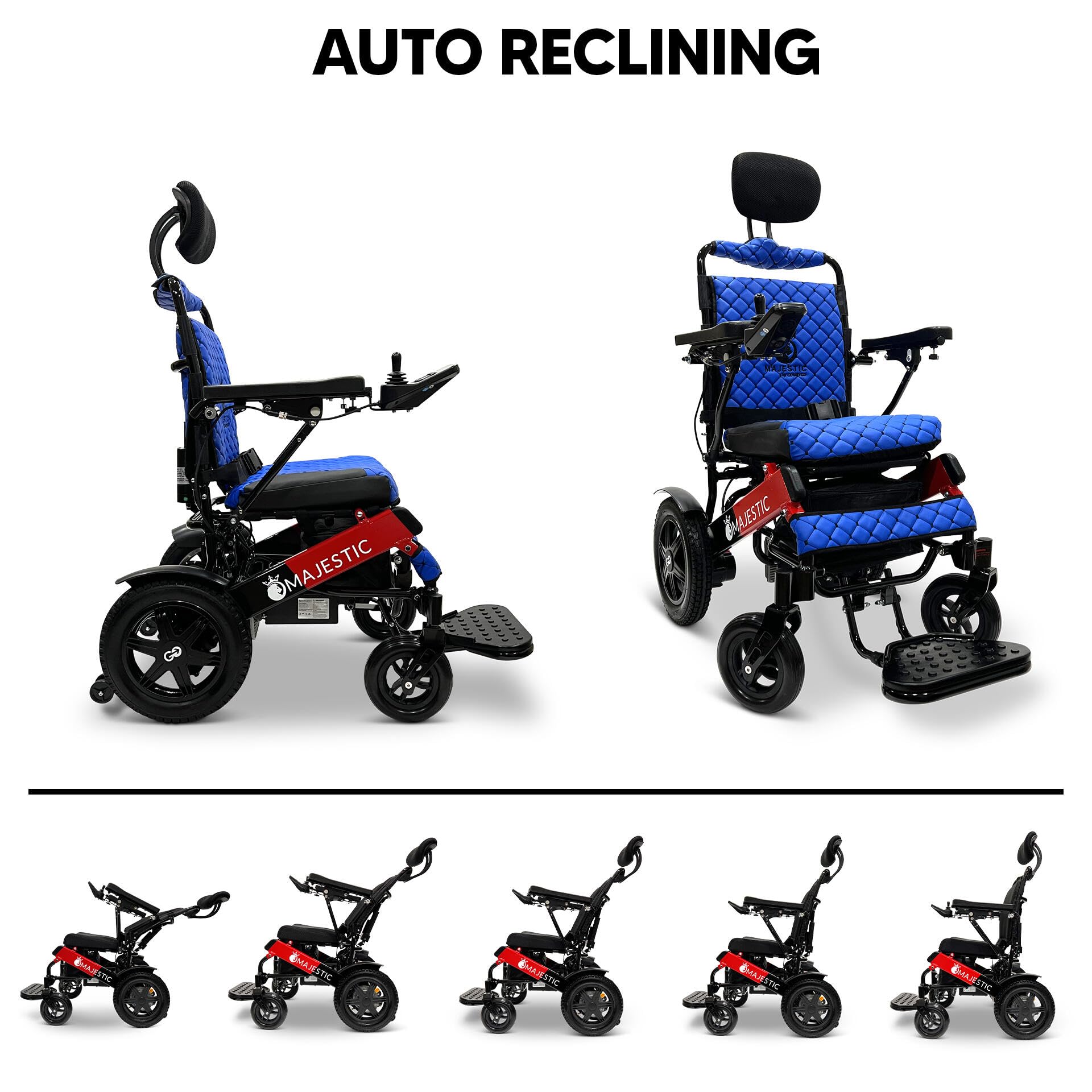 Foldable Lightweight Electric Wheelchair for Adults & Seniors - IQ-9000 Auto Recline Power Wheelchair | Portable Mobility Scooter for Indoor/Outdoor Use, Travel & Daily Activities