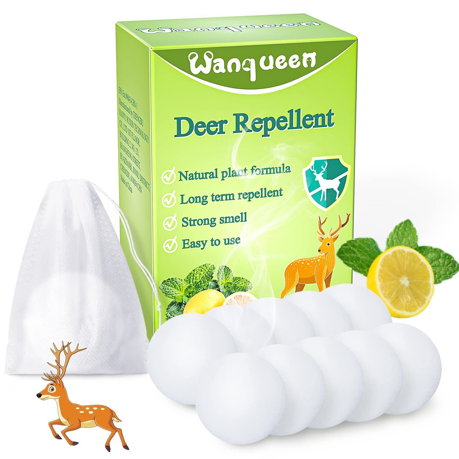 10 Pack Natural Deer Repellent for Plants - Long-Lasting Outdoor Animal Repellent for Rabbits, Yard, Garden, Trees & Vegetables | Safe & Eco-Friendly | Perfect for Home Gardens, Farms & Landscaping Protection