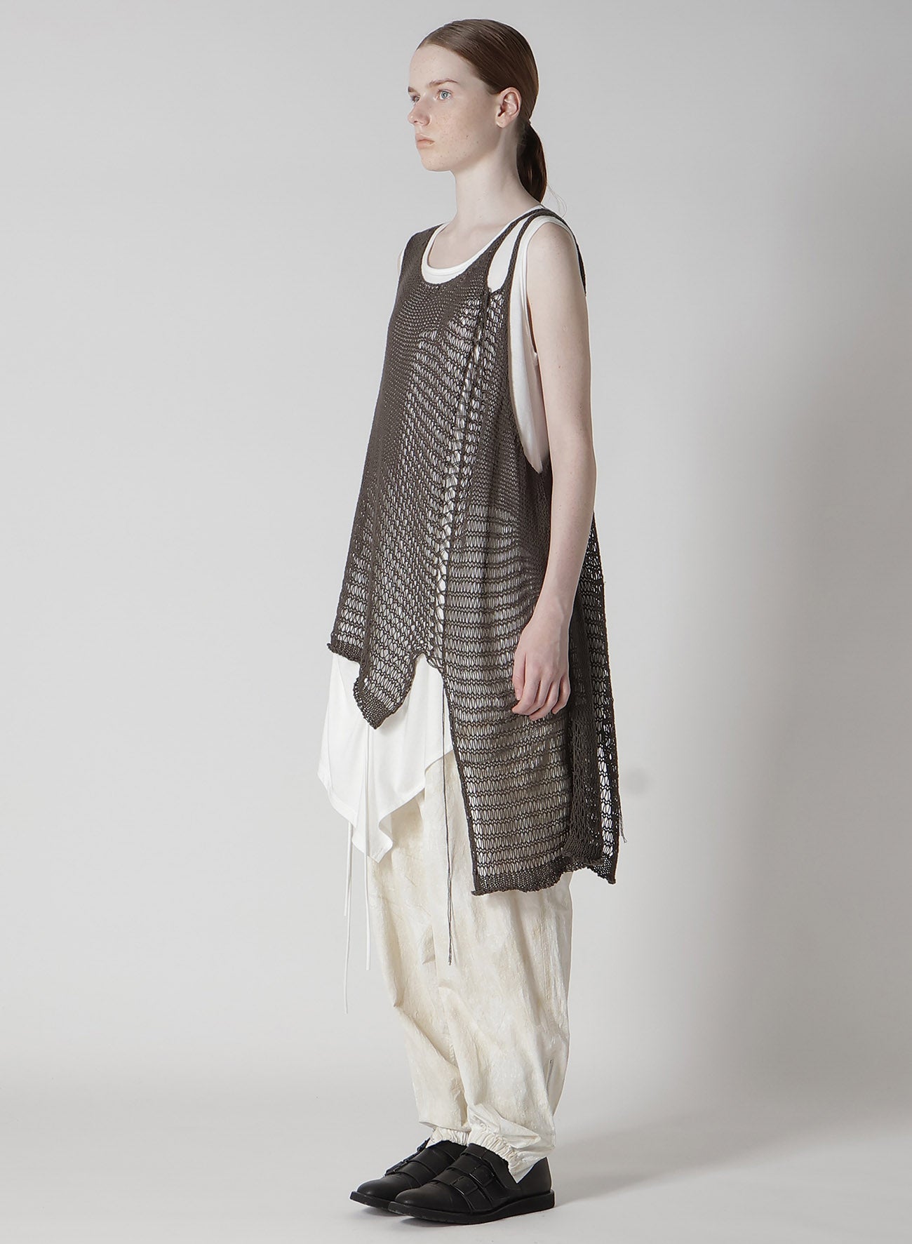 Asymmetrical Sleeveless Knit Top - Trendy Damaged Processed Design for Women | Perfect for Casual Outings, Parties & Streetwear Fashion