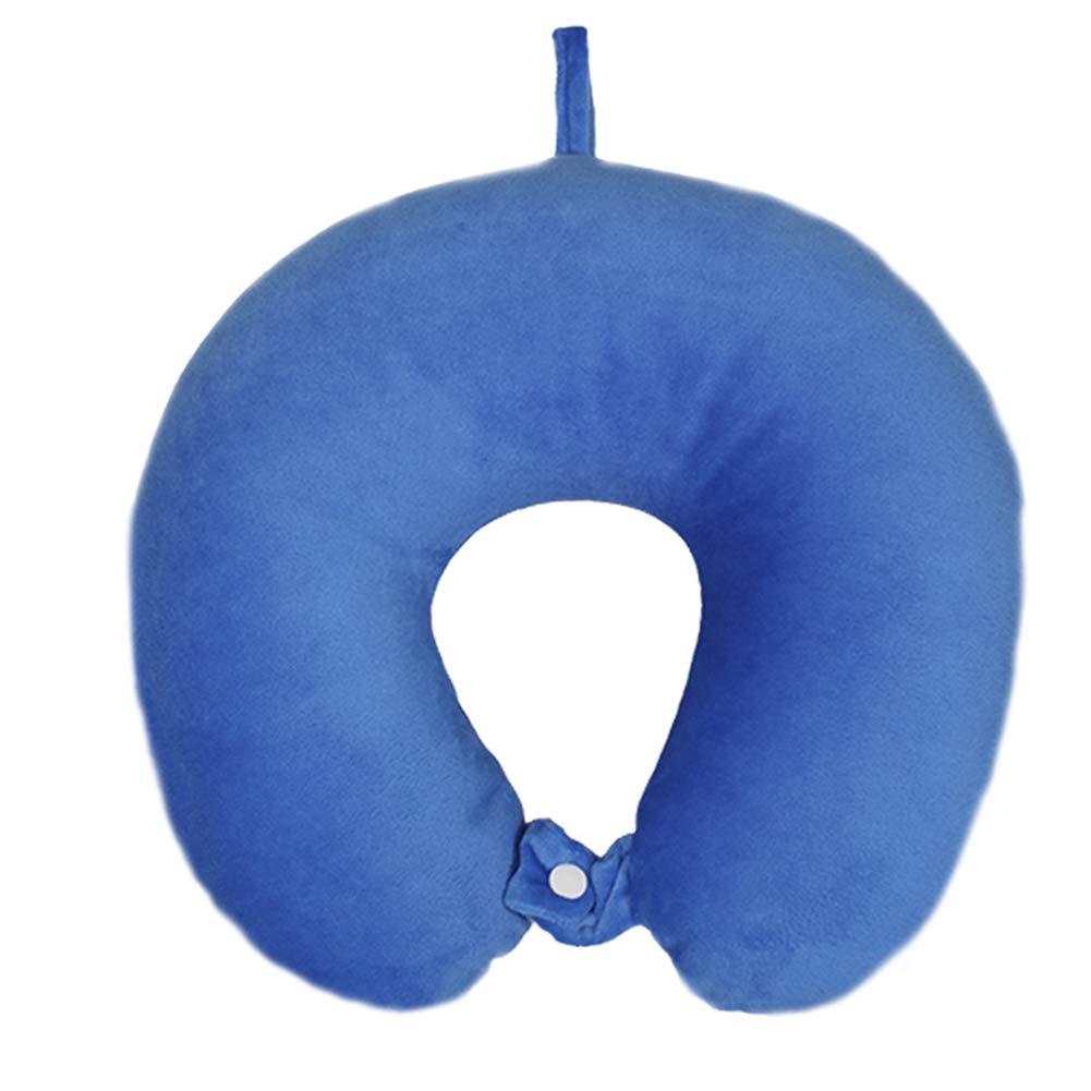 CHDN Travel Pillow - Cute & Comfortable Memory Foam Neck Pillow for Airplane, Car, Office - Washable & Portable - Dark Blue - Perfect for Long Flights, Road Trips & Work Naps