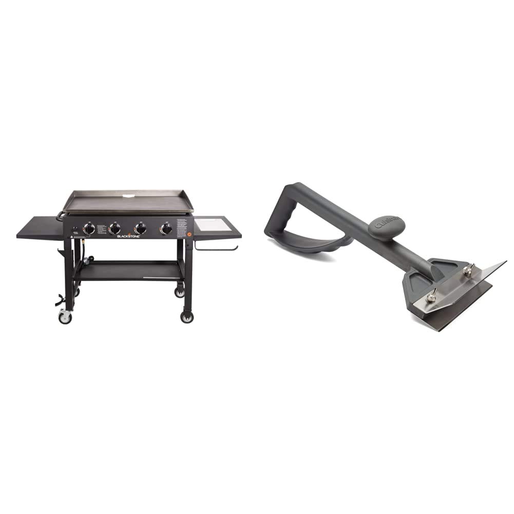 Blackstone 1825 36-Inch 4-Burner Griddle with Side Shelf & Cuisinart CCB-500 Scraper – Perfect for Outdoor Cooking, Backyard BBQs, and Camping Trips