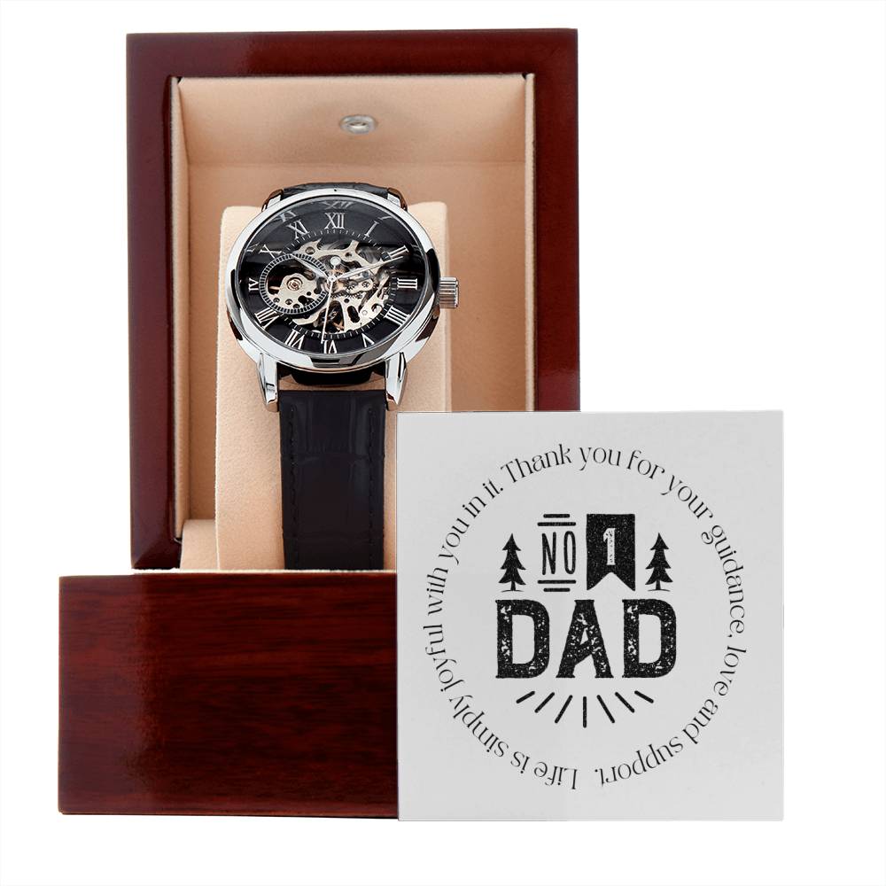 Openwork Men's Watch - Elegant Father's Day & Birthday Gift for Dad from Daughter or Son | Perfect for Business, Casual Wear & Special Occasions