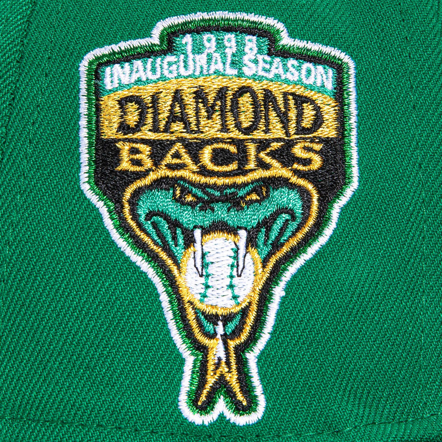 New Era 59Fifty Arizona Diamondbacks MLB Baseball Cap with Inaugural Patch - Kelly Green & Black - Adjustable Snapback Hat for Men's Fashion & Sports Fans