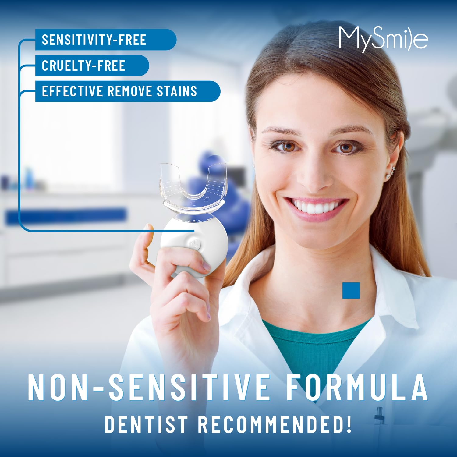 MySmile Teeth Whitening Kit with LED Accelerator Light & Smart Timer - Professional Teeth Whitening System with 5 LED Lights, Reusable Mouth Trays & Long-Lasting Batteries (Whitening Gel Not Included) - Perfect for At-Home Teeth Whitening & Brightening Smiles