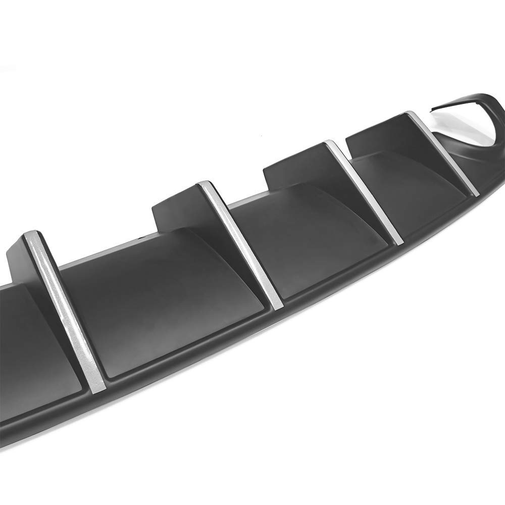 IKON MOTORSPORTS Bumper Lip Spoiler for 2015-2023 Dodge Charger SRT | Factory Style Rear Diffuser with White Reflective Tape | Enhance Style & Aerodynamics for Street & Track Racing