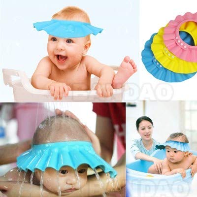 **Dpiszone Adjustable Baby Shower Cap - Soft & Safe Hair Wash Hat for Infants & Toddlers - Waterproof Eye & Ear Protector - Leaves Design - Perfect for Bath Time, Swimming & Sensitive Skin (Multicolor)**