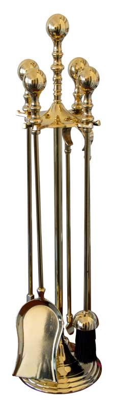 Eldgaffelset Brass Fireplace Set - Nacka Style Fireplace Tools for Wood Burning Stoves & Fire Pits - Perfect for Home Heating and Outdoor Camping