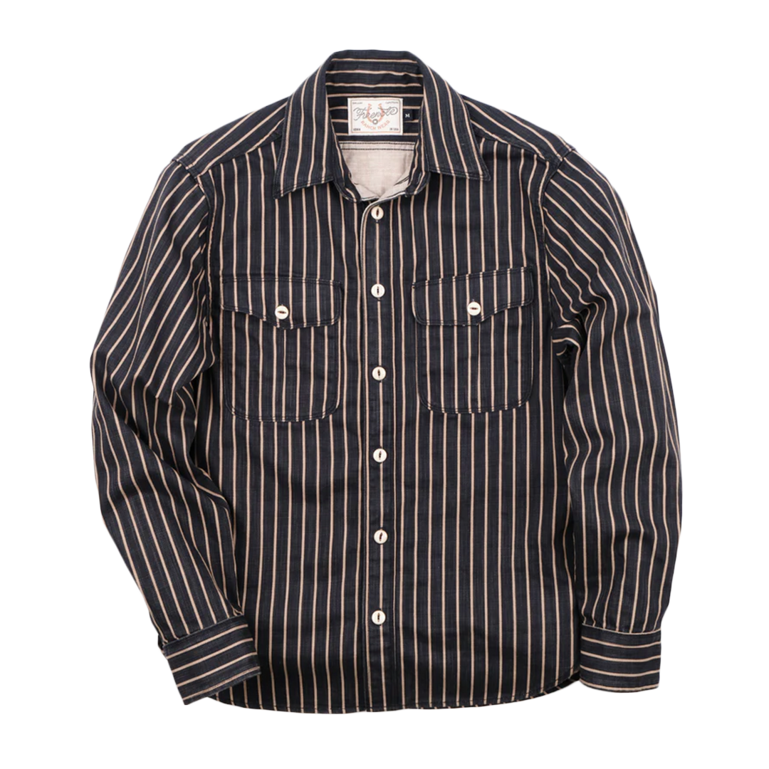 Freenote Rancho Navy Stripe Shirt - Premium Men's Casual Button-Up for Everyday Wear | Perfect for Work, Travel & Outdoor Adventures