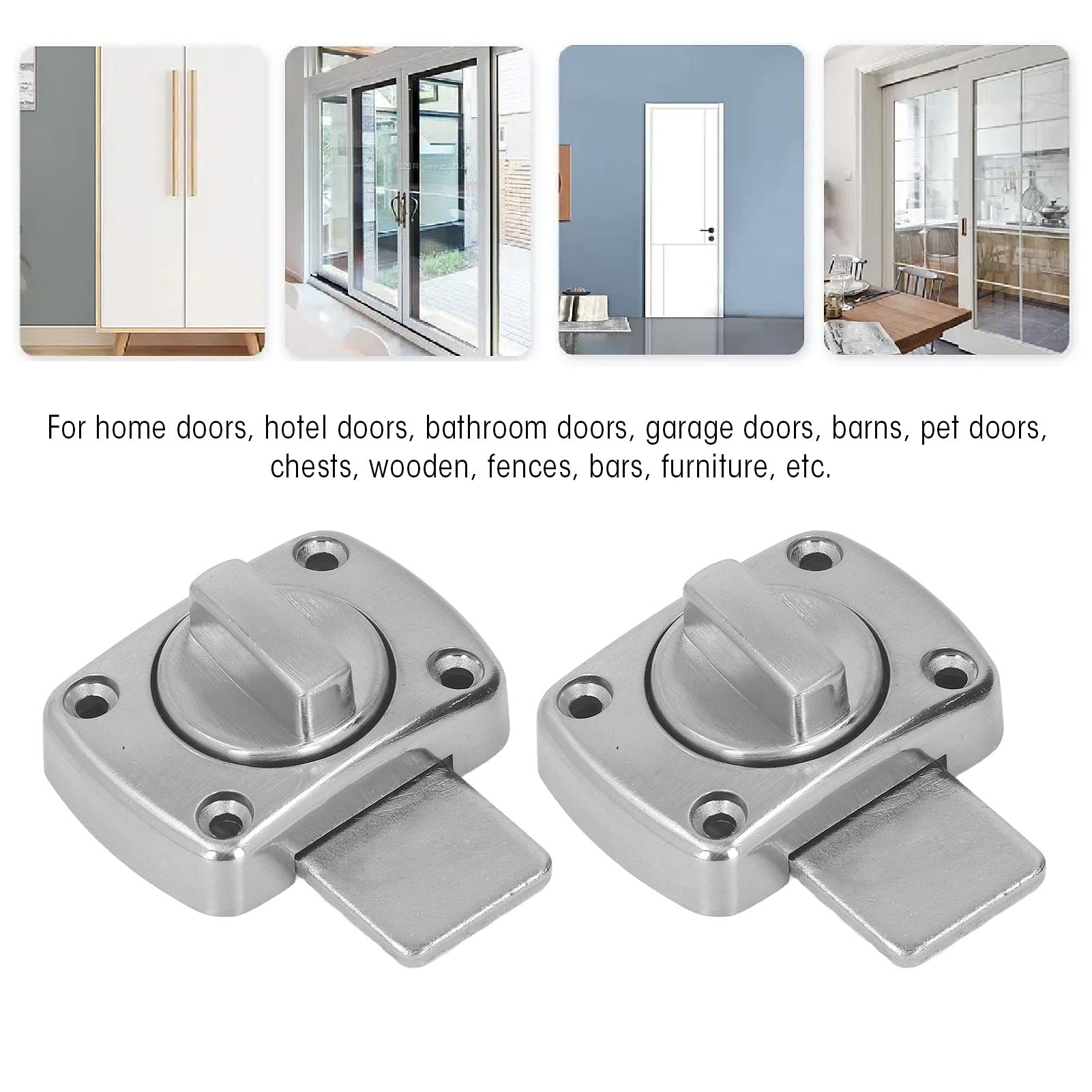 High-Quality Zinc Alloy Rotating Bolt Screws - Secure Lock for Furniture, Bathroom, Home, Hotel & Garage Doors | Durable Hardware for Interior & Exterior Door Security
