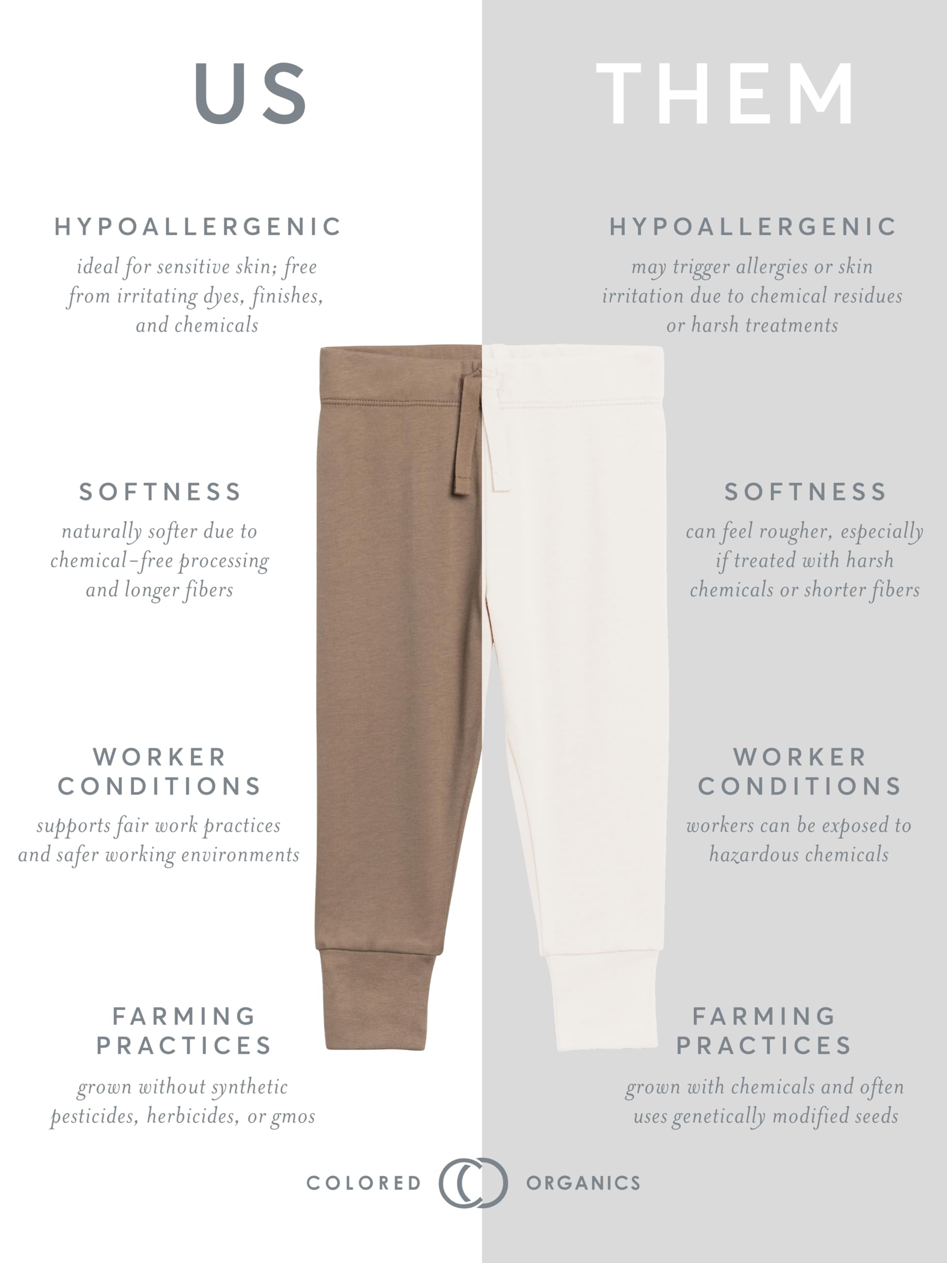 Colored Organics Cruz Joggers - Organic Cotton Baby Pants for Boys & Girls - Soft & Comfortable Toddler Pants for Playtime & Outings - Eco-Friendly Kids Clothing