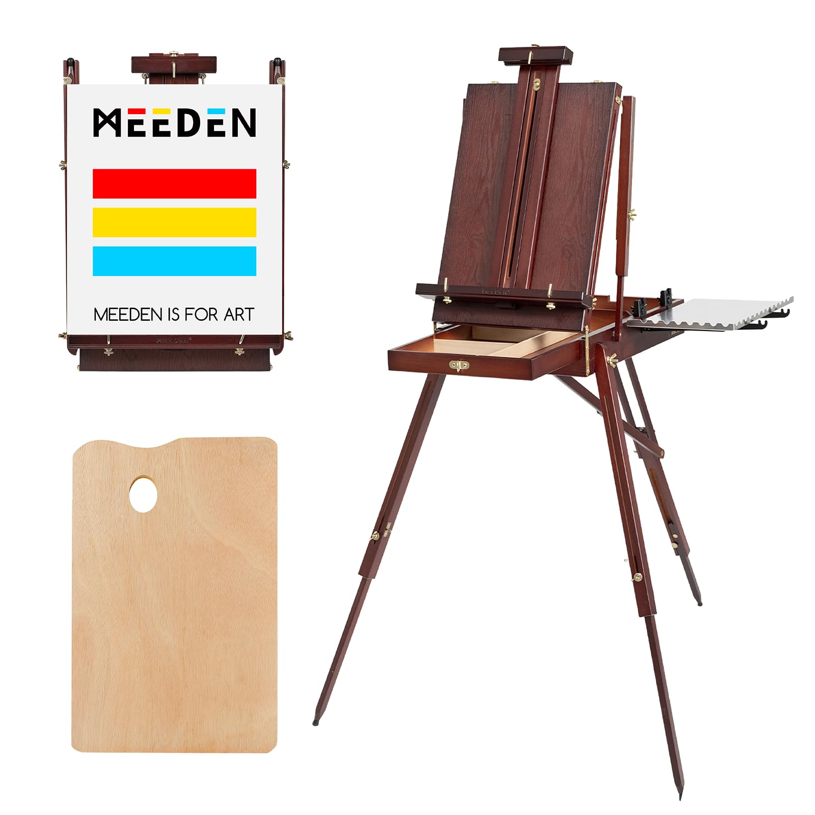 MEEDEN French Easel: Professional Wooden Artist Easel for Outdoor Painting, Portable Travel Art Easel for Adults - Perfect for Plein Air, Studio & Landscape Painting