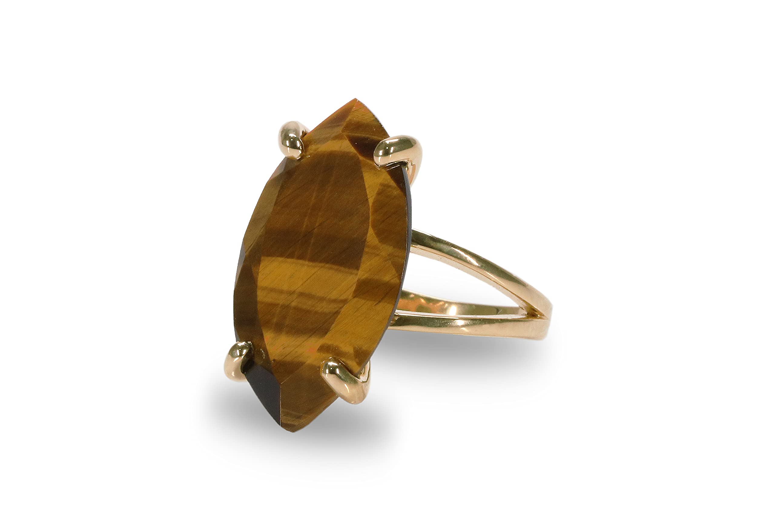Elegant Marquise Tiger Eye Statement Ring for Women - 925 Sterling Silver Handcrafted Jewelry - Perfect for Formal Events, Casual Wear & Celebrations - Gift Box Included - Ideal for Weddings, Parties & Everyday Fashion