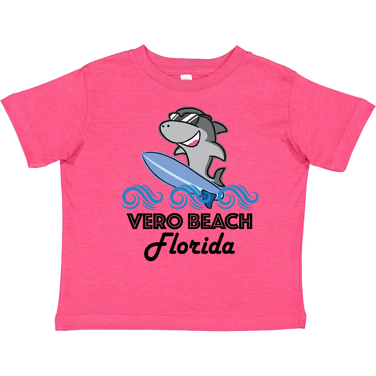 Inktastic Vero Beach Florida Vacation Funny Shark Toddler T-Shirt - Cute Graphic Tee for Boys & Girls - Perfect Beach Trip, Family Vacation & Summer Outfit