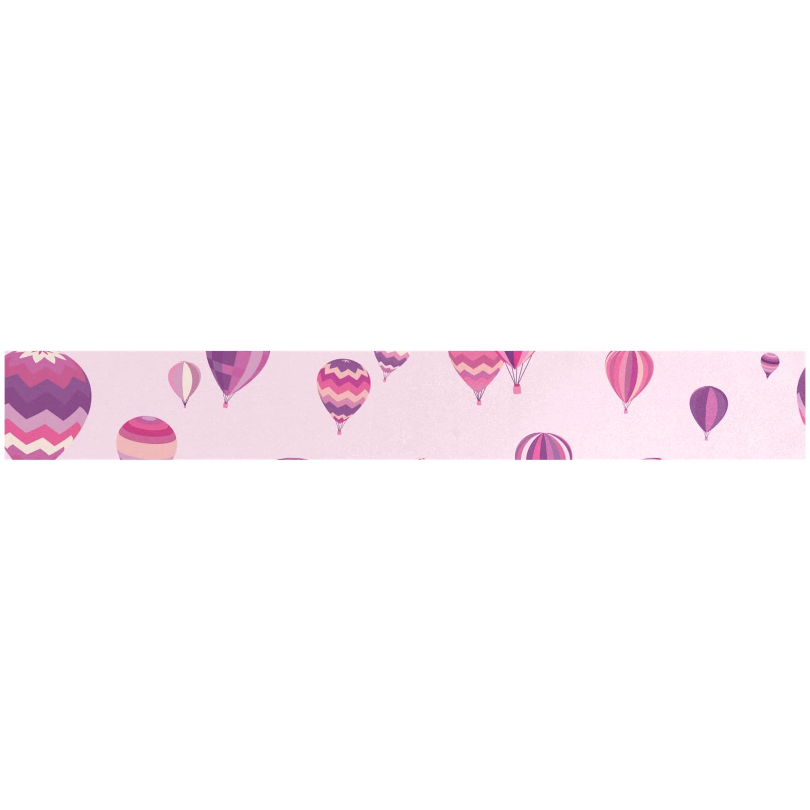 Pink Hot Air Balloons Table Runner 18x72 Inch - Polyester Kitchen Party Dinner Table Decoration for Birthday, Wedding, Baby Shower & Holiday Celebrations