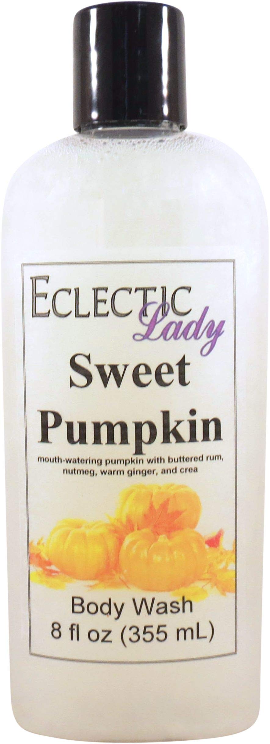 Organic Sweet Pumpkin Scented 3-in-1 Body Wash, Bubble Bath & Hand Soap | Phthalate-Free, Handcrafted in USA | 8 oz Liquid Pearl Cleanser for Women - Perfect for Relaxing Baths, Spa Days & Holiday Gifting