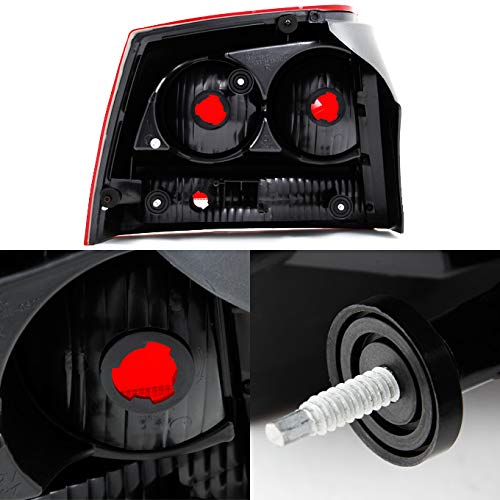 AKKON Black Halo LED Projector Headlights & Dark Red Smoked Tail Lights Combo for 2006-2008 Dodge Charger - 4Pcs Set for Enhanced Night Visibility and Aggressive Style