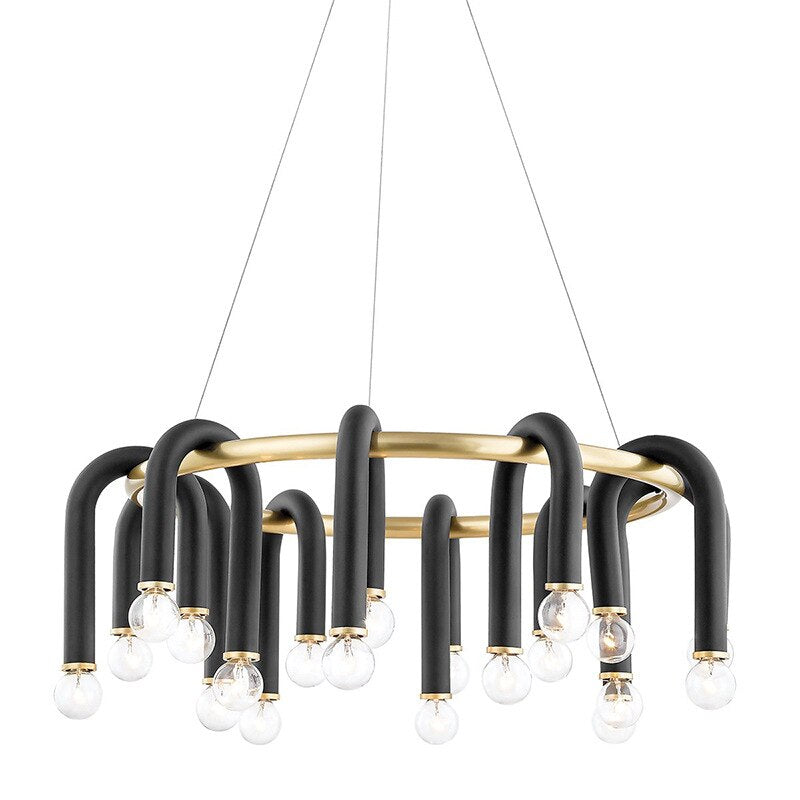 U-Shaped Tube Chandelier - Modern Exclusive Lighting Fixture for Dining Room, Living Room & Bedroom Decor