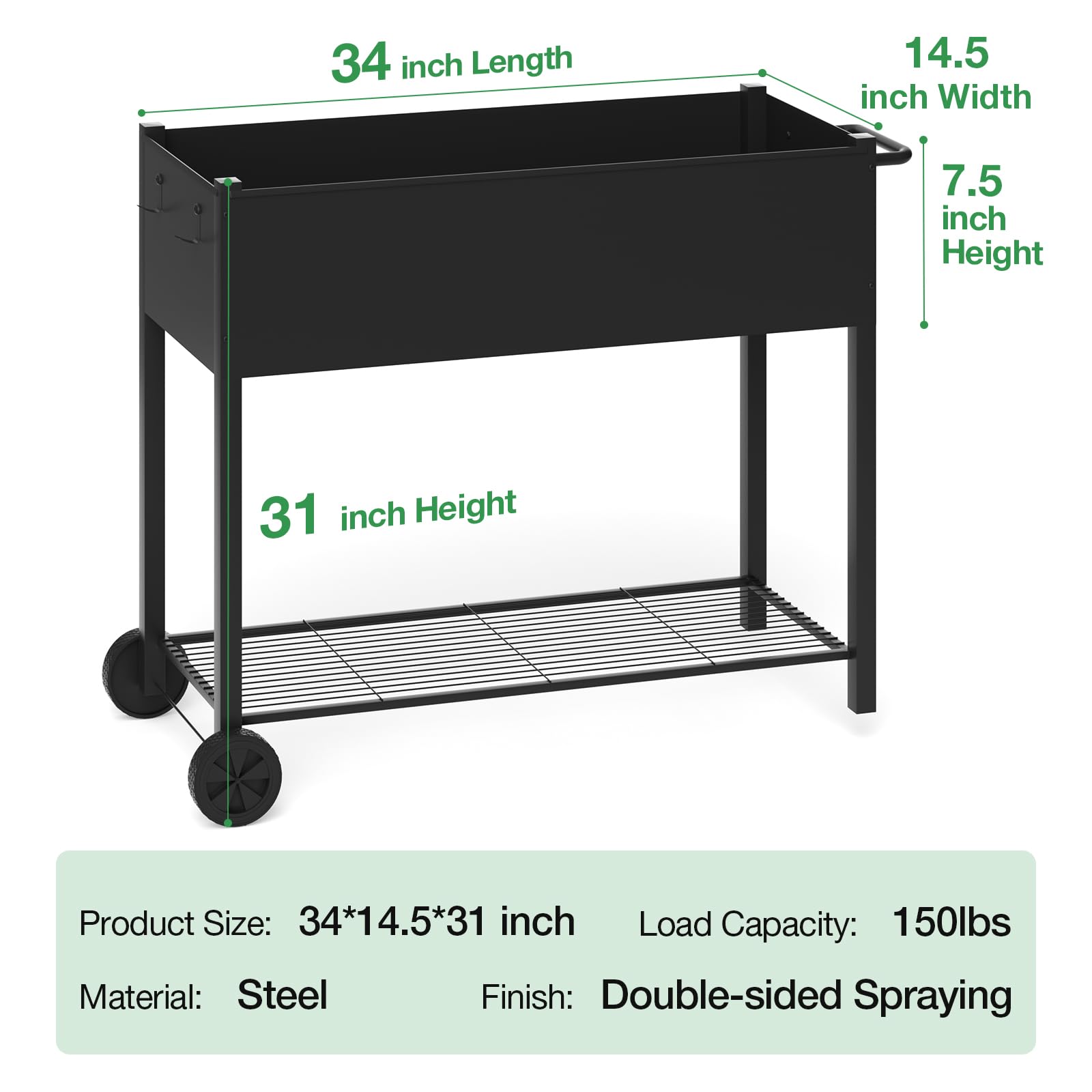 Elevated Metal Raised Garden Bed with Legs - Large Outdoor Planter Box for Vegetables, Flowers & Herbs | Durable Gardening Solution for Patio, Backyard & Urban Farming