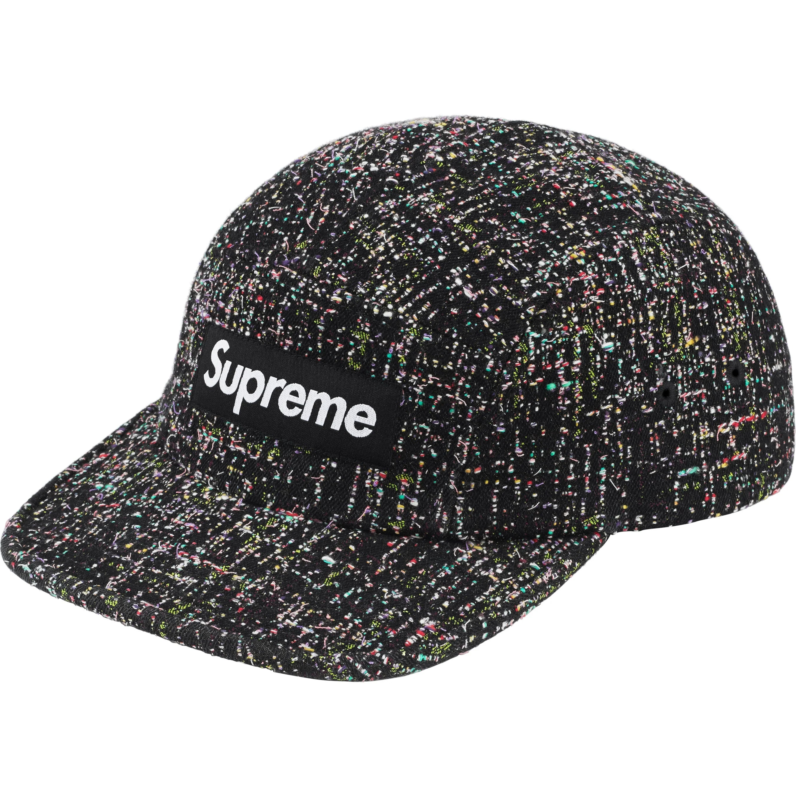 SUPREME 24FW Denim Boucle Camp Cap - Stylish Unisex Baseball Hat for Streetwear & Outdoor Activities