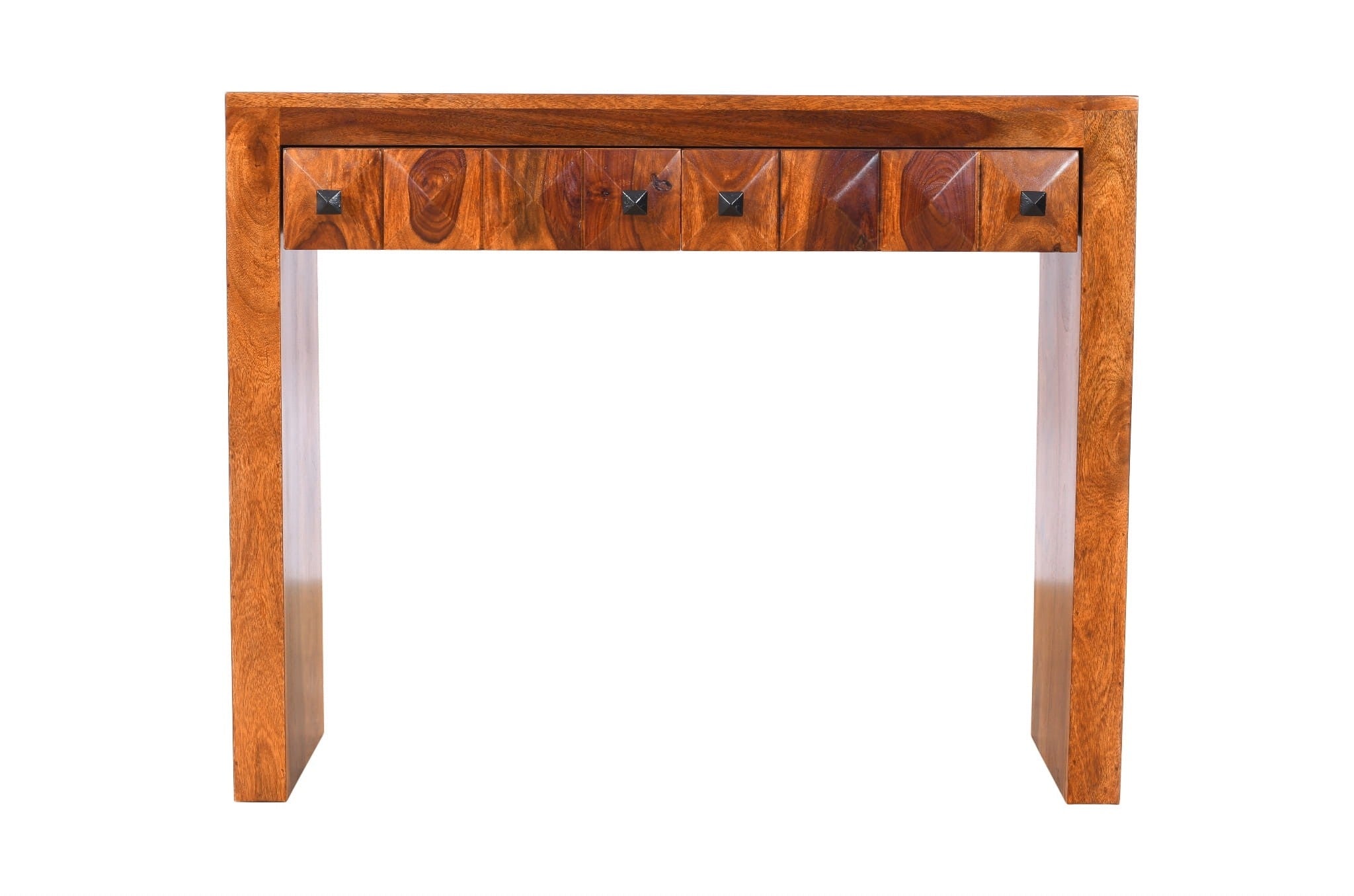 Premium Diamond Indian Sheesham Solid Wood Console Table - 100x30x80cm - Elegant Entryway, Hallway & Living Room Furniture - Handcrafted Wooden Sofa Table for Home Decor