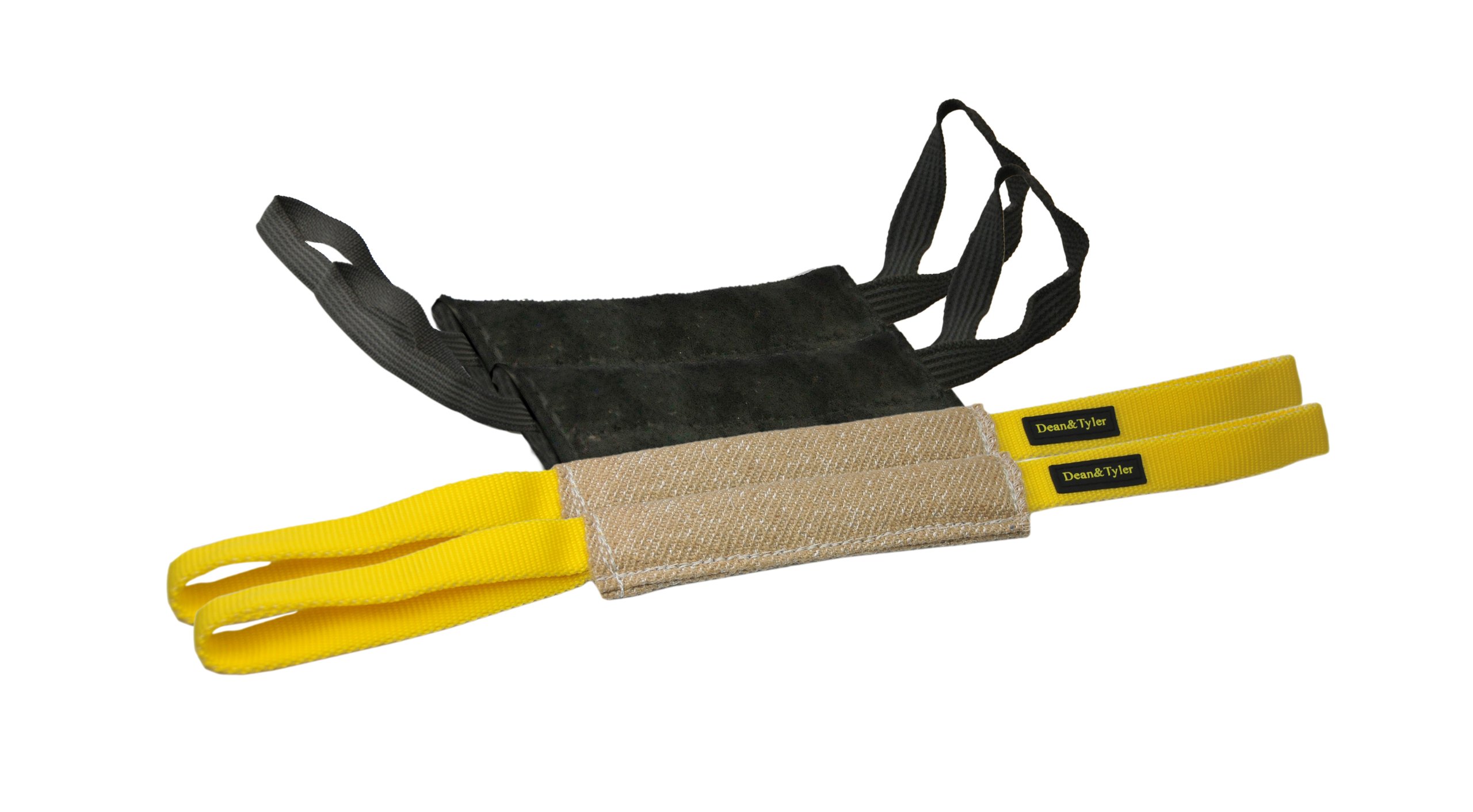 Dean & Tyler 4-Pack Puppy Tug Toys for Dogs - 2 Jute & 2 Leather Chew Toys (8