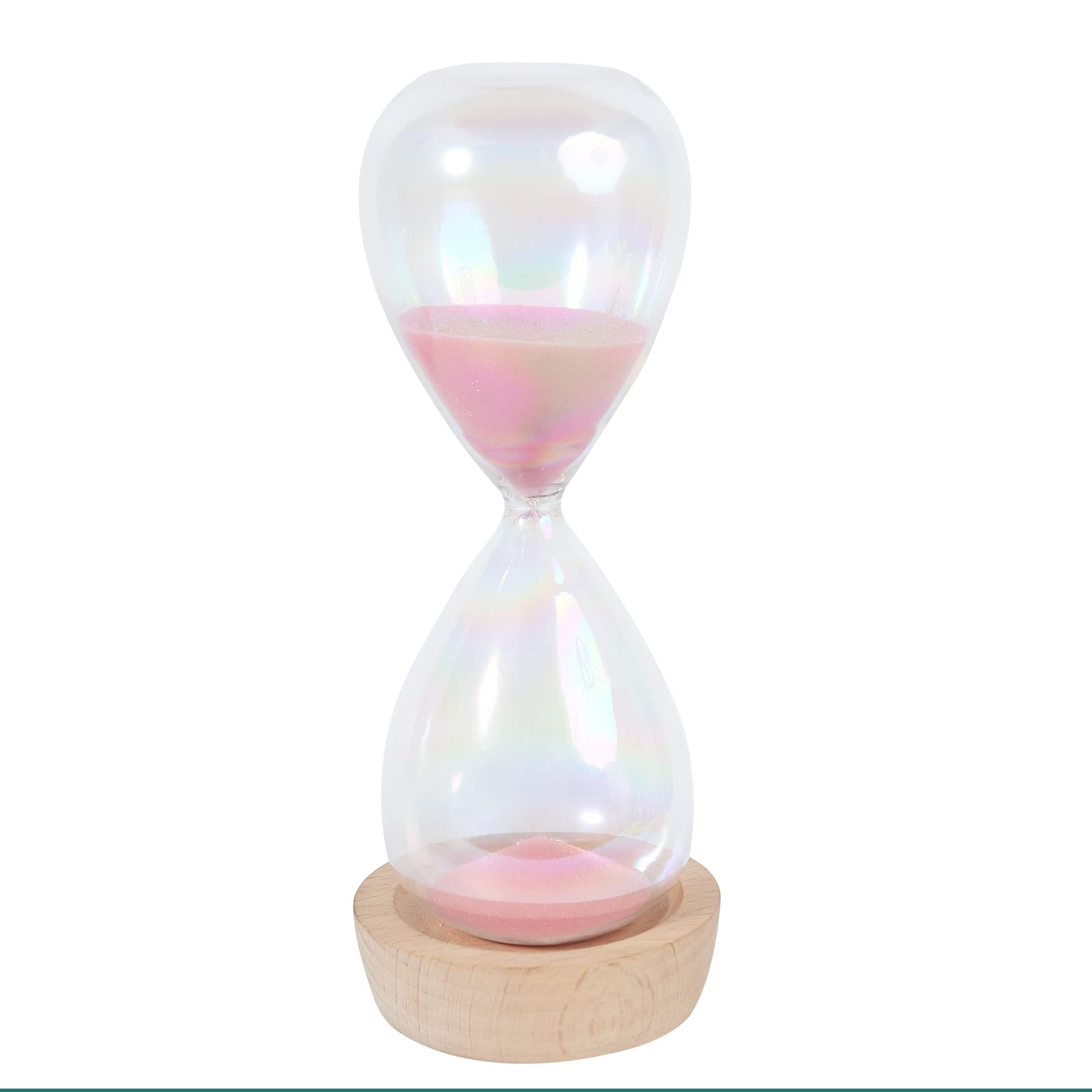 Vintage Metal Hourglass Timer - 15 Minute Zinc Alloy Sand Timer for Home Office Decor, Meditation Tool & Unique Gift (Pink Sand, 6.3