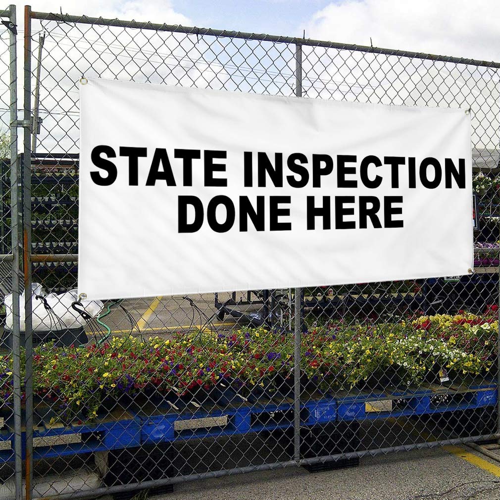 Custom Vinyl Banner - Multiple Sizes (60x144 Inches) | Weatherproof Outdoor Business Sign with 10 Grommets | Perfect for State Inspection Stations, Car Dealerships & Industrial Yard Signs | Durable for All Weather Conditions