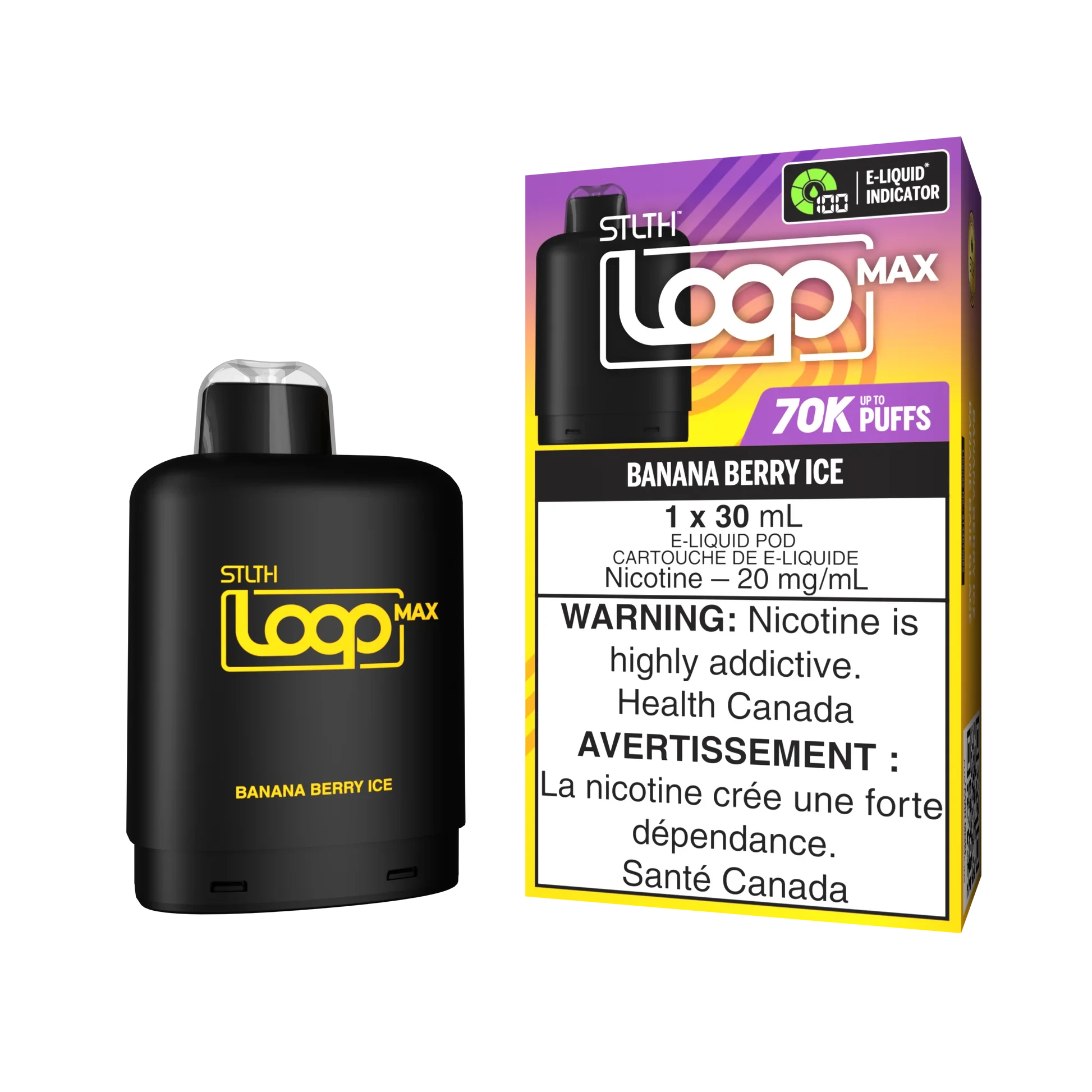 Banana Berry Ice STLTH Loop MAX 70k Disposable Vape - Refreshing Fruit Flavor for All-Day Vaping | Perfect for Travel, Work & Relaxation