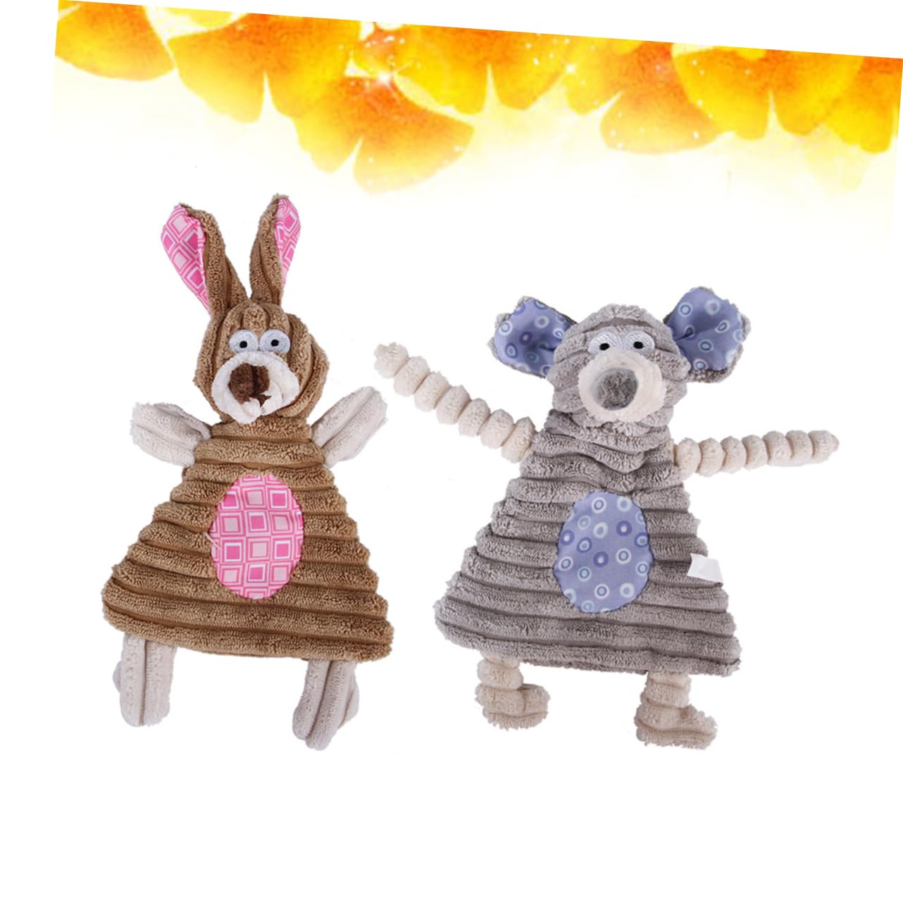 ABOOFAN Interactive Pet Toys for Dogs - 2 Pack Squeaky Plush Chew Toys, Safe for Puppies & Small Dogs - Fun Playtime & Training Reward for Indoor & Outdoor Use