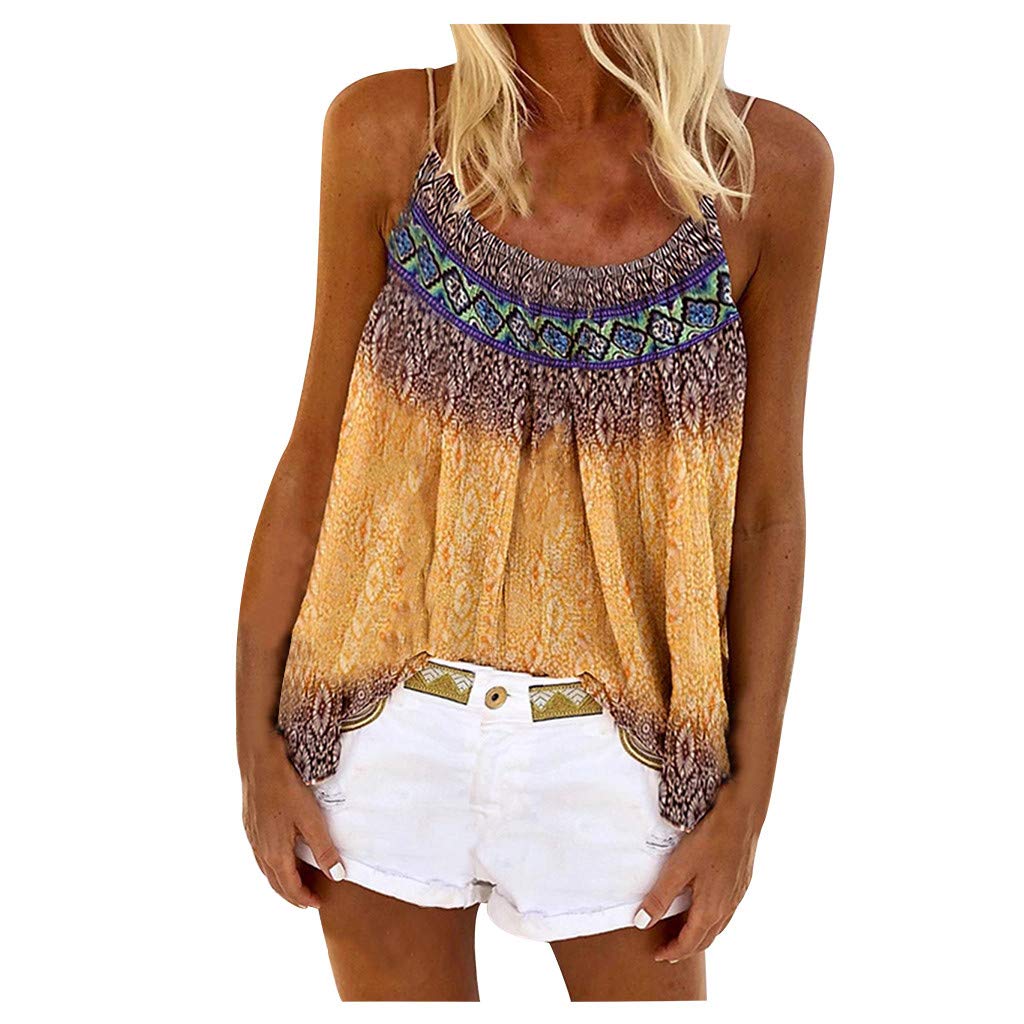 Women's Casual Summer Tank Tops - Loose Sleeveless Camisole with Cute Fashion Print | Perfect for Beach, Gym & Everyday Wear