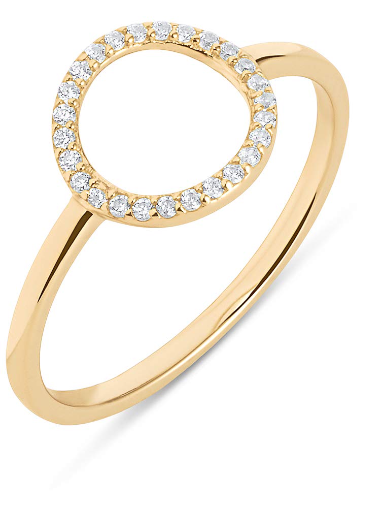 Milla Sterling Silver Rings for Women - Elegant Dainty Stackable Open Circle & Chain Gold Rings for Everyday Wear, Gift Giving & Special Occasions