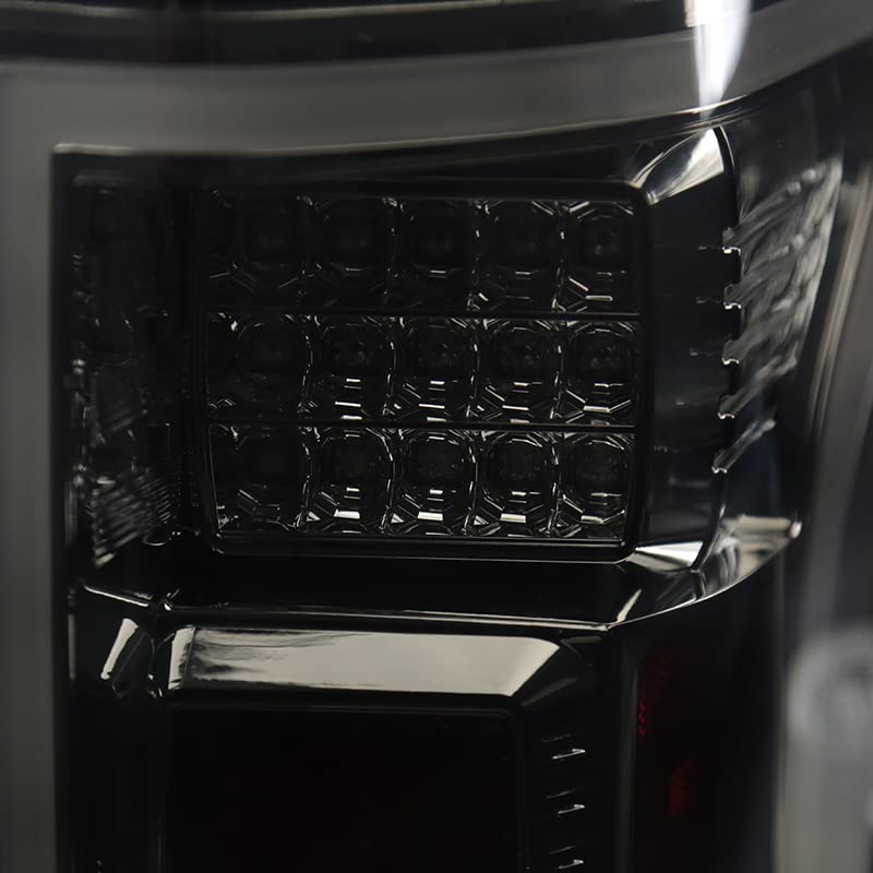 Spec-D Tuning LED Smoke Tail Lights with Light Bar - Compatible with 2018-2020 Ford F-150 (Left & Right Pair) - Durable Aftermarket Replacement for Enhanced Style & Nighttime Visibility