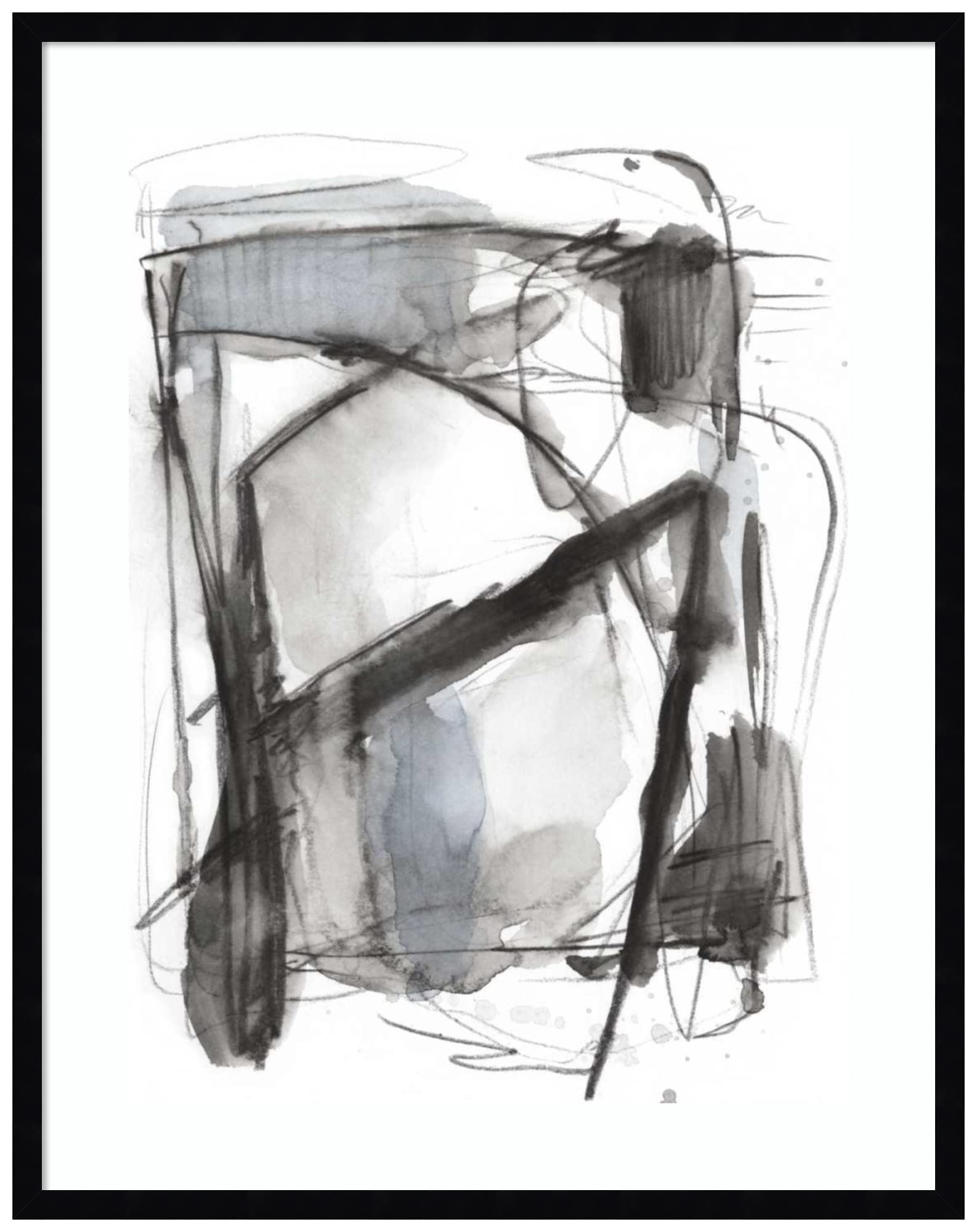 Amanti Art Framed Wall Art Print 33x26 Busy Intersection II by Ethan Harper - Abstract Modern Contemporary Decor Painting for Living Room, Bedroom, Office | Large Framed Poster Artwork for Home & Office Decor