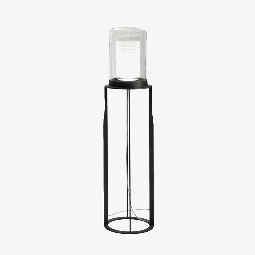 Modern Dual Cylinder Glass Floor Lamp - Elegant Home & Office Lighting for Living Room, Bedroom, or Study - Adjustable Brightness for Ambient & Task Lighting