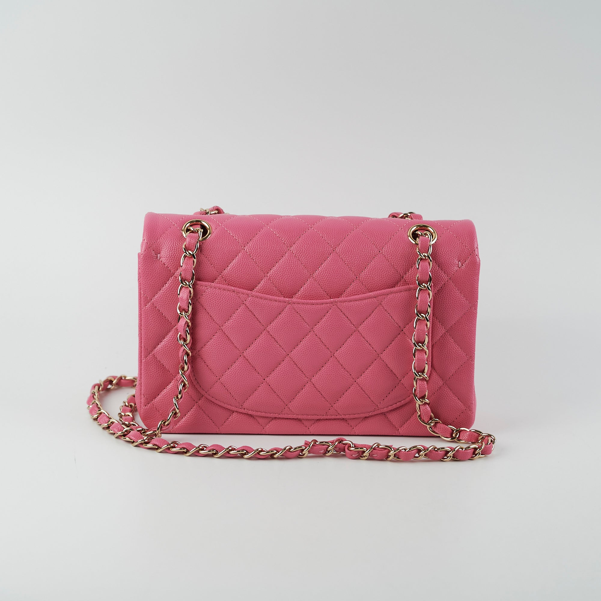 Chanel Quilted Caviar Classic Flap Small Pink Handbag - Luxury Designer Crossbody Bag for Women | Perfect for Date Nights, Parties & Special Occasions