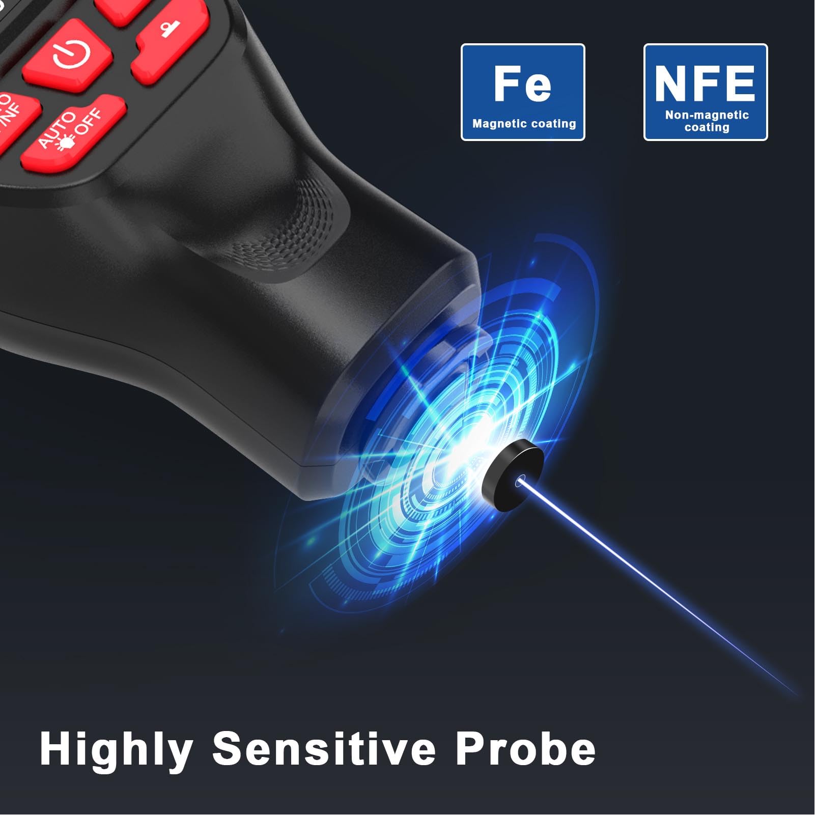 Digital Paint Thickness Gauge for Cars - High Precision Coating Meter for Automotive, Manufacturing & Metal Processing | Paint Depth Measurement Tool for Chemical Industry & Customs Inspection | Ideal for Auto Body Shops, Quality Control & Industrial Applications