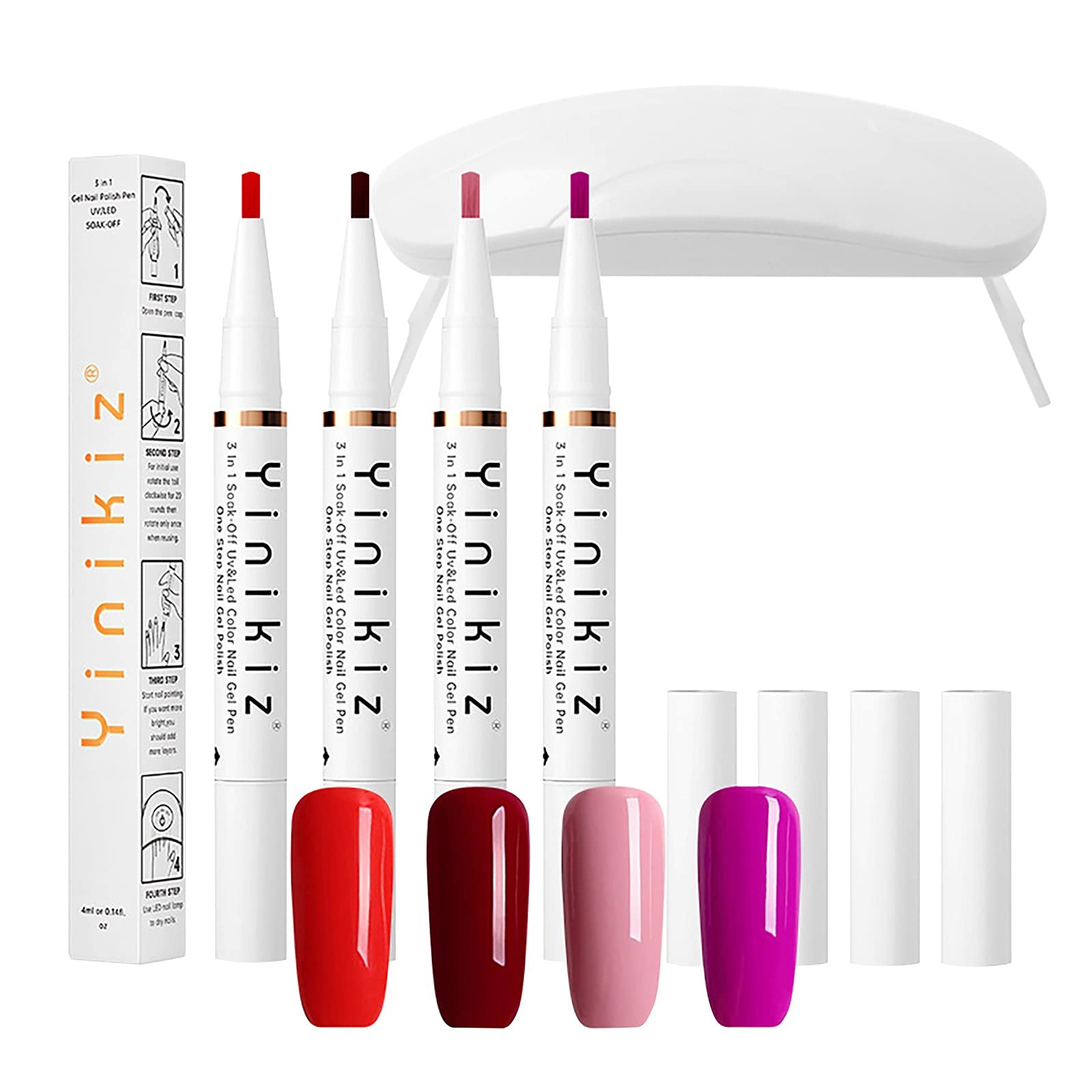 Kiosan One Nail Gel Pen - 4ml Base Coat No Wipe Gel Polish for DIY Manicure at Home | Perfect for Nail Art, French Tips & Nail Jewelry Designs (Size A)
