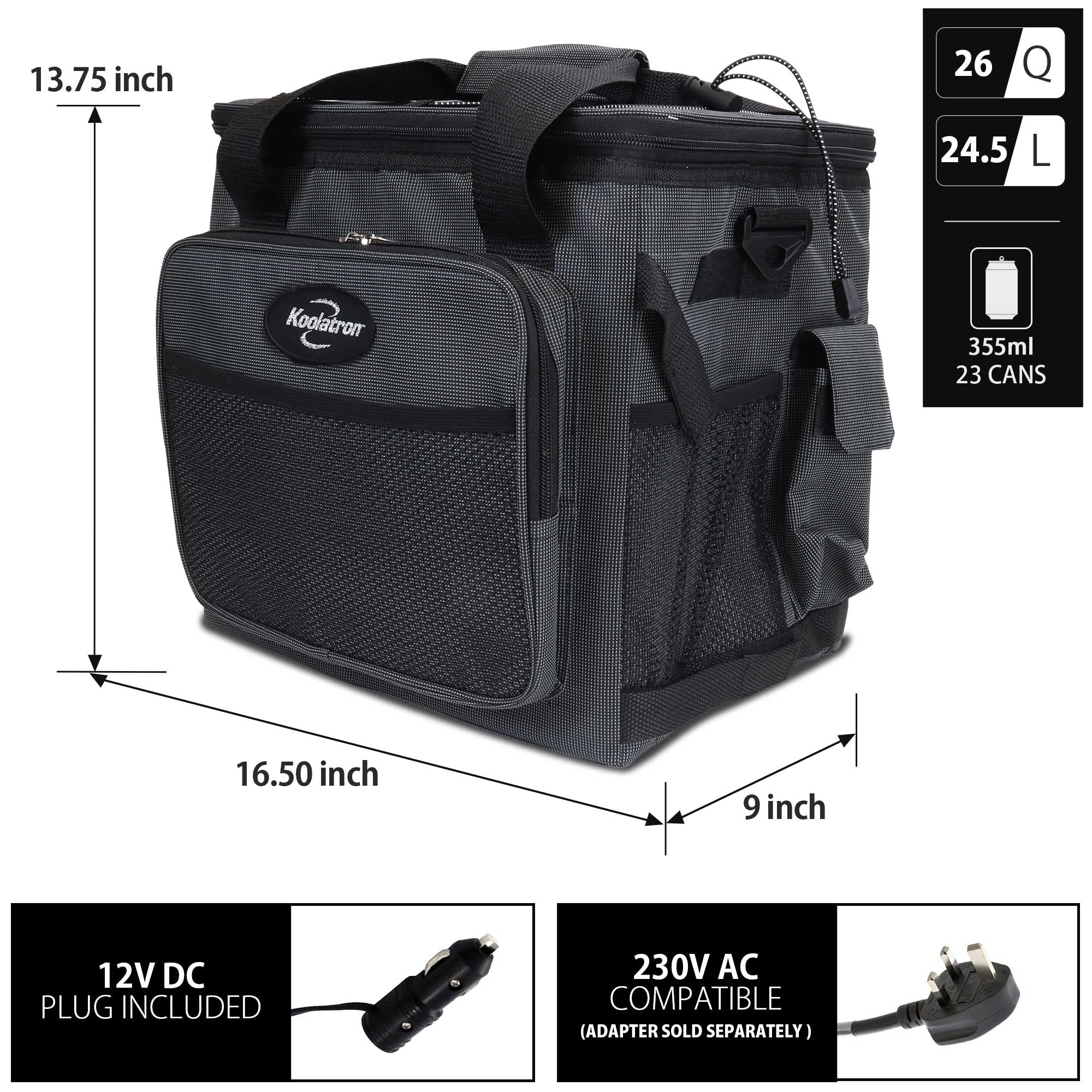 Koolatron 12V Portable Electric Cooler & Warmer - 14 Quart Insulated Lunch Bag for Car, Truck, Boat, Camping & Travel | Keeps Food Fresh & Drinks Cold | Perfect for Road Trips, Picnics & Outdoor Adventures