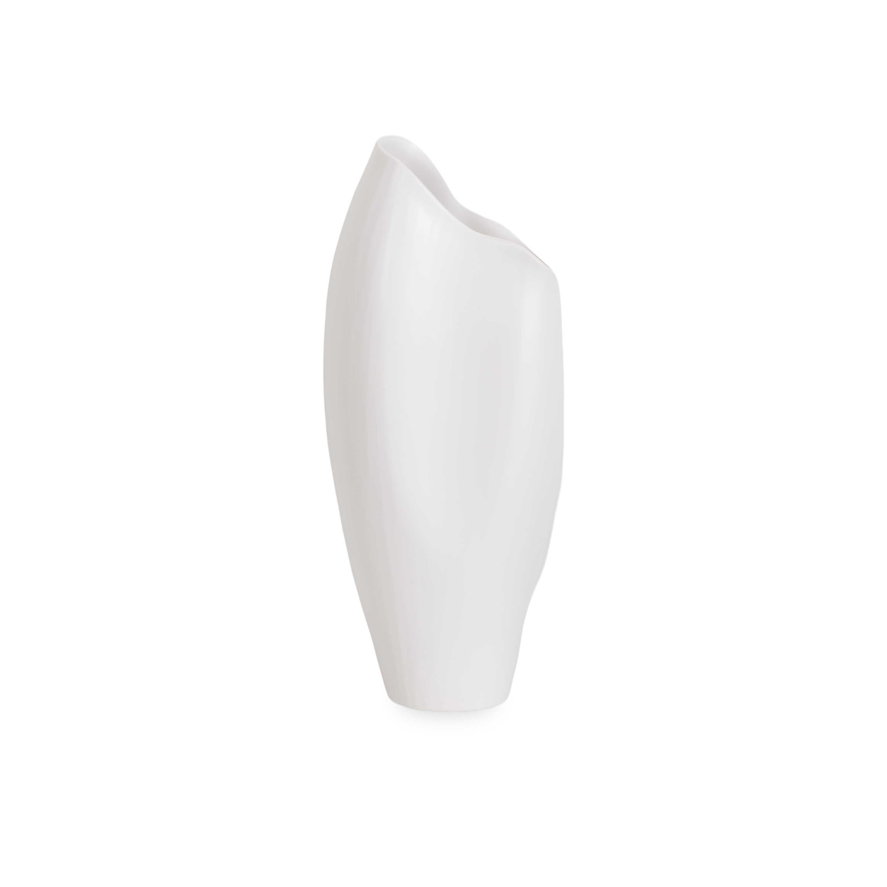 Elegant White Horn Vase - Modern Home Decor for Living Room, Dining Table & Wedding Centerpieces - Handcrafted Ceramic Flower Vase for Fresh & Artificial Floral Arrangements