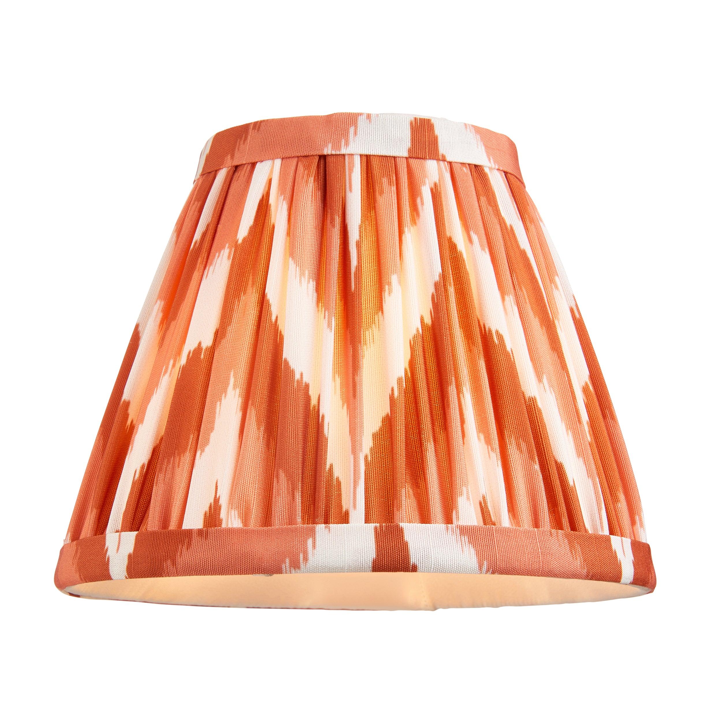 Brass Dome Fold Wall Light - 16cm Apricot Orange Shade with Fold & Zigzag Design | Perfect for Bedroom, Living Room, and Hallway Lighting