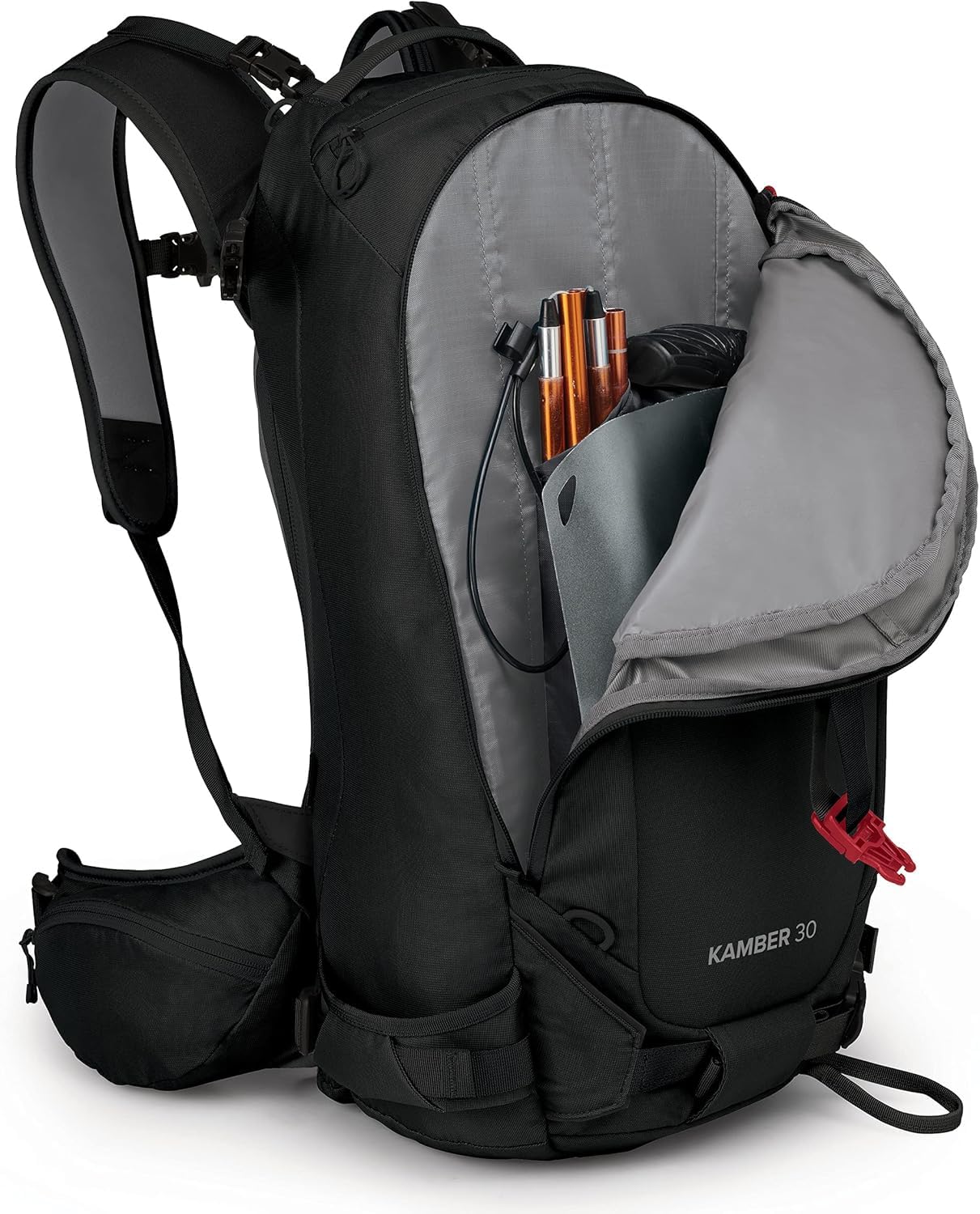Osprey Kamber 30L Men's Backcountry Ski & Snowboard Backpack - Black | Waterproof Hiking Pack for Winter Sports | Perfect for Skiing, Snowboarding & Mountain Adventures