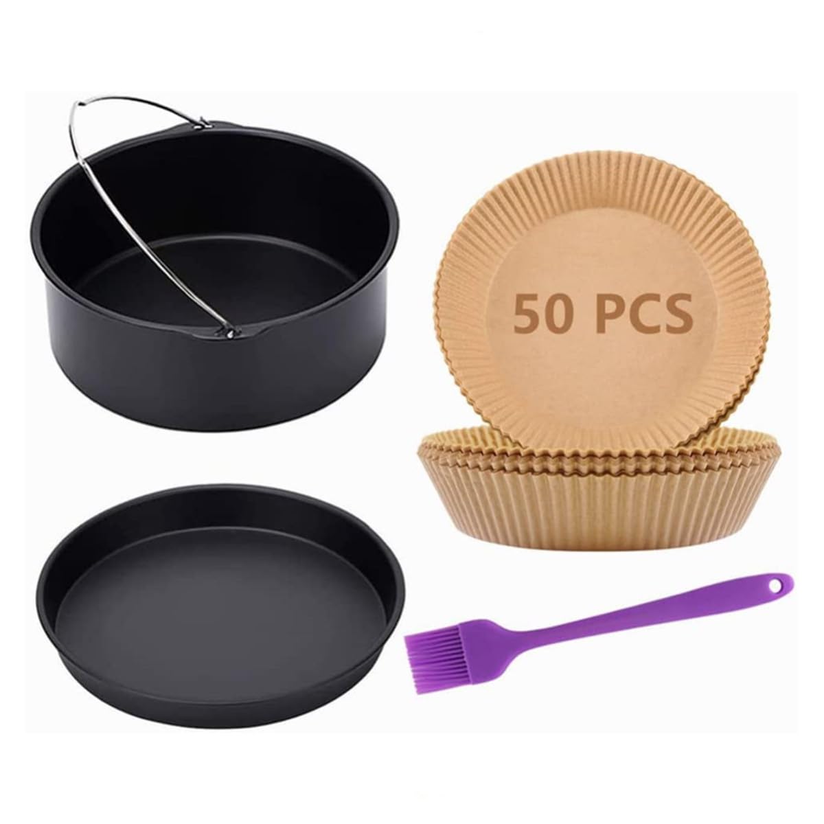 **Best Air Fryer Accessories Kit for Ninja, GoWise, Cosori, Philips, Cozyna, Gourmia, Zeny – Compatible with 5.5/5.8/6.5 QT Models – Includes 7-Inch Cake Barrel, Pizza Pan & More – Perfect for Baking, Roasting & Healthy Cooking**