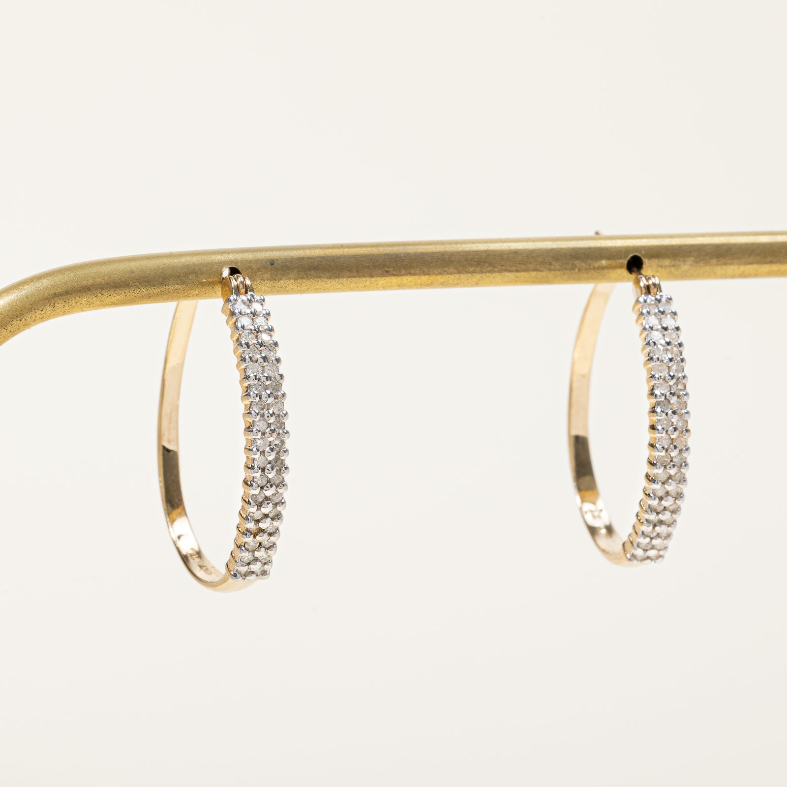 10K Gold Cluster Diamond Hoop Earrings for Women | 0.51ctw Round Cut Diamond Studs | Elegant Everyday Jewelry for Work, Party & Special Occasions