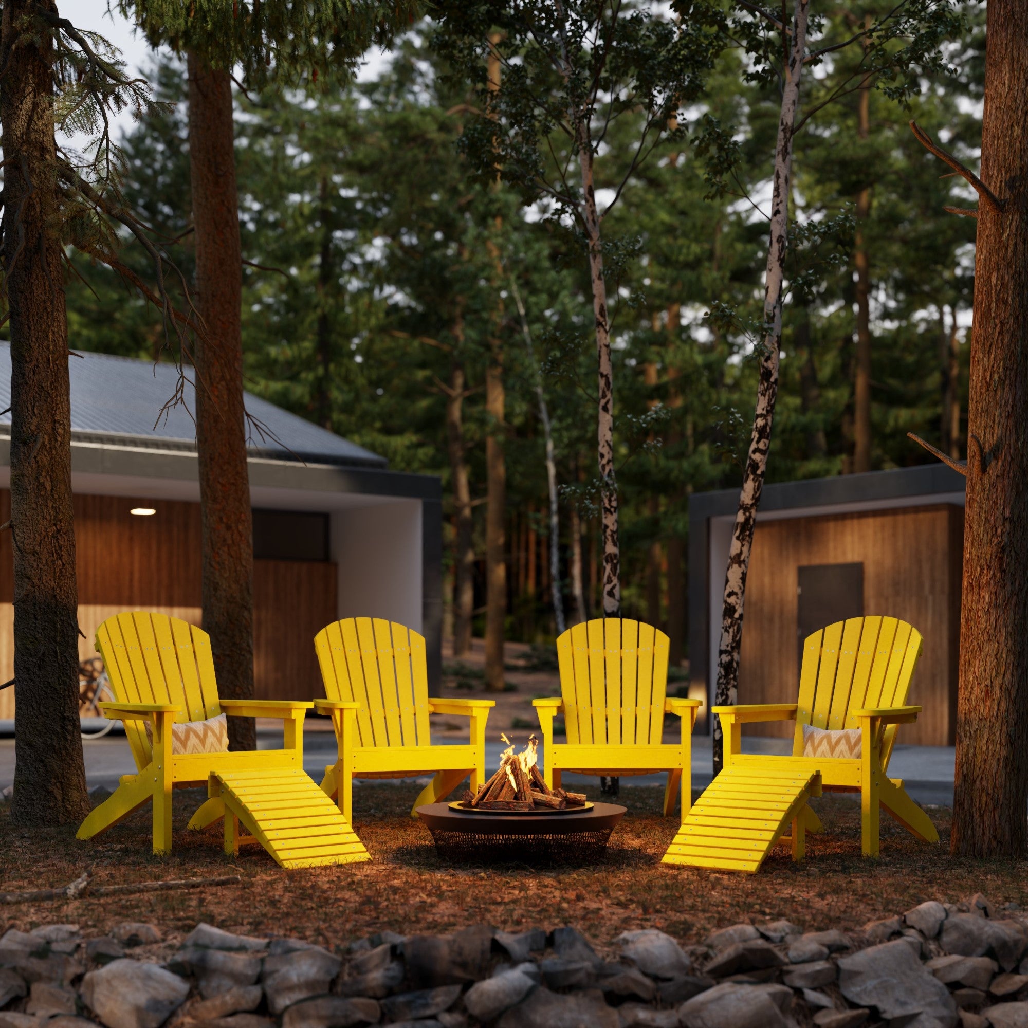 Heritage Sunset Adirondack Chair - Outdoor Patio Furniture for Backyard, Garden & Poolside Relaxation | Durable Weather-Resistant Wooden Lounge Chair