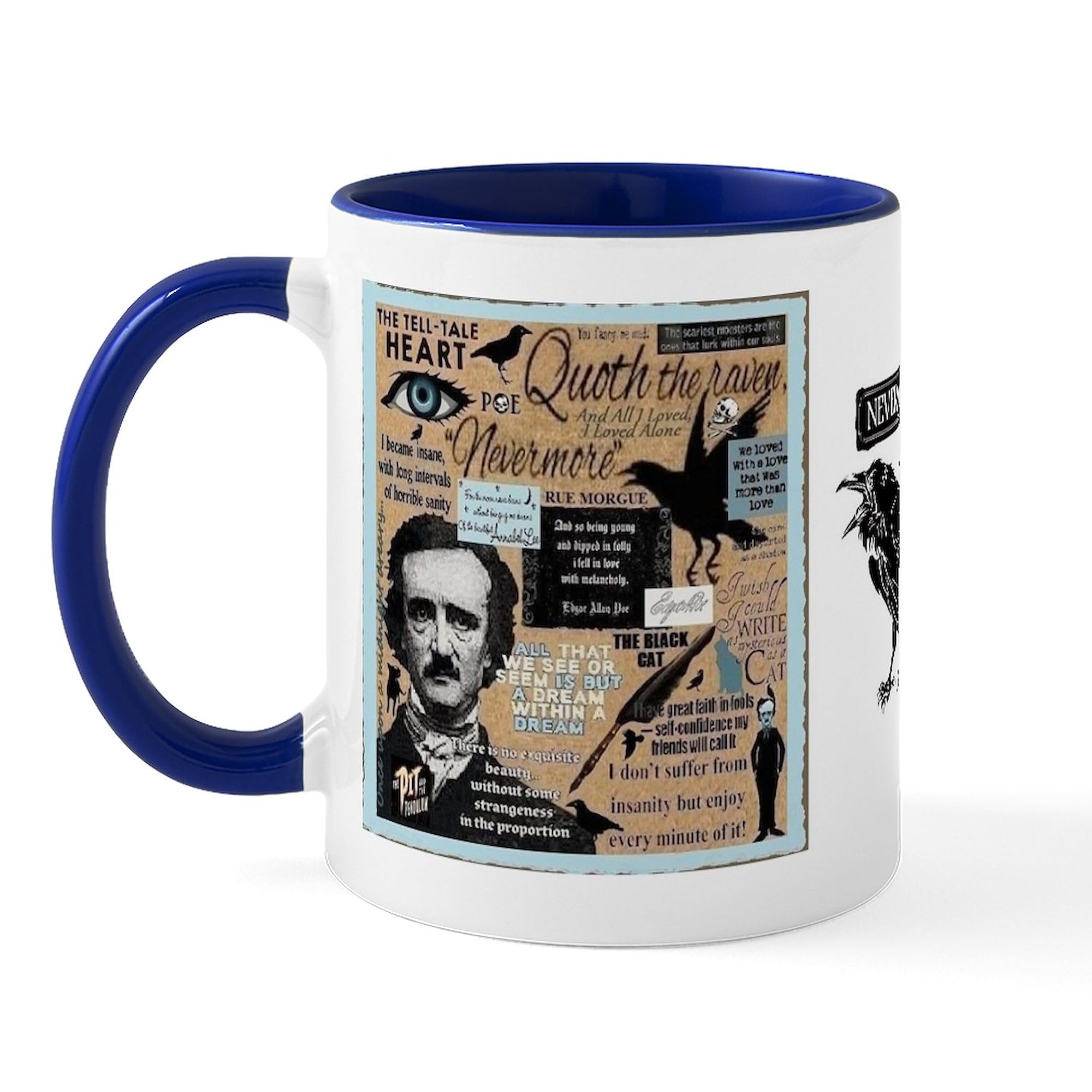 Poe Themed 11 oz (325 ml) Ceramic Coffee Mug - Perfect for Tea, Hot Chocolate & Office Use - Great Gift for Book Lovers & Edgar Allan Poe Fans