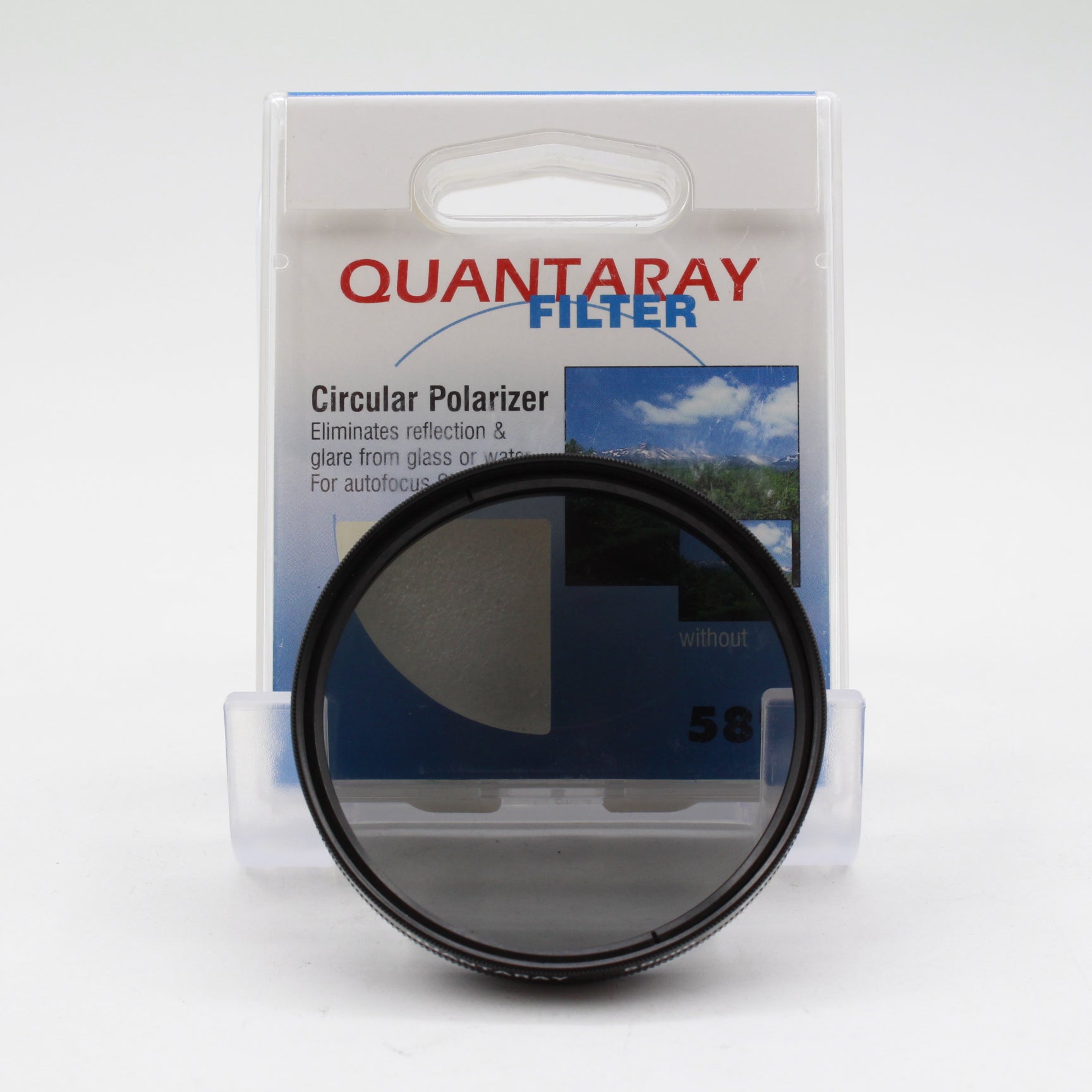 Used Quantaray 58mm Circular Polarizer Lens Filter for DSLR Cameras - Reduce Glare & Enhance Colors for Landscape & Outdoor Photography