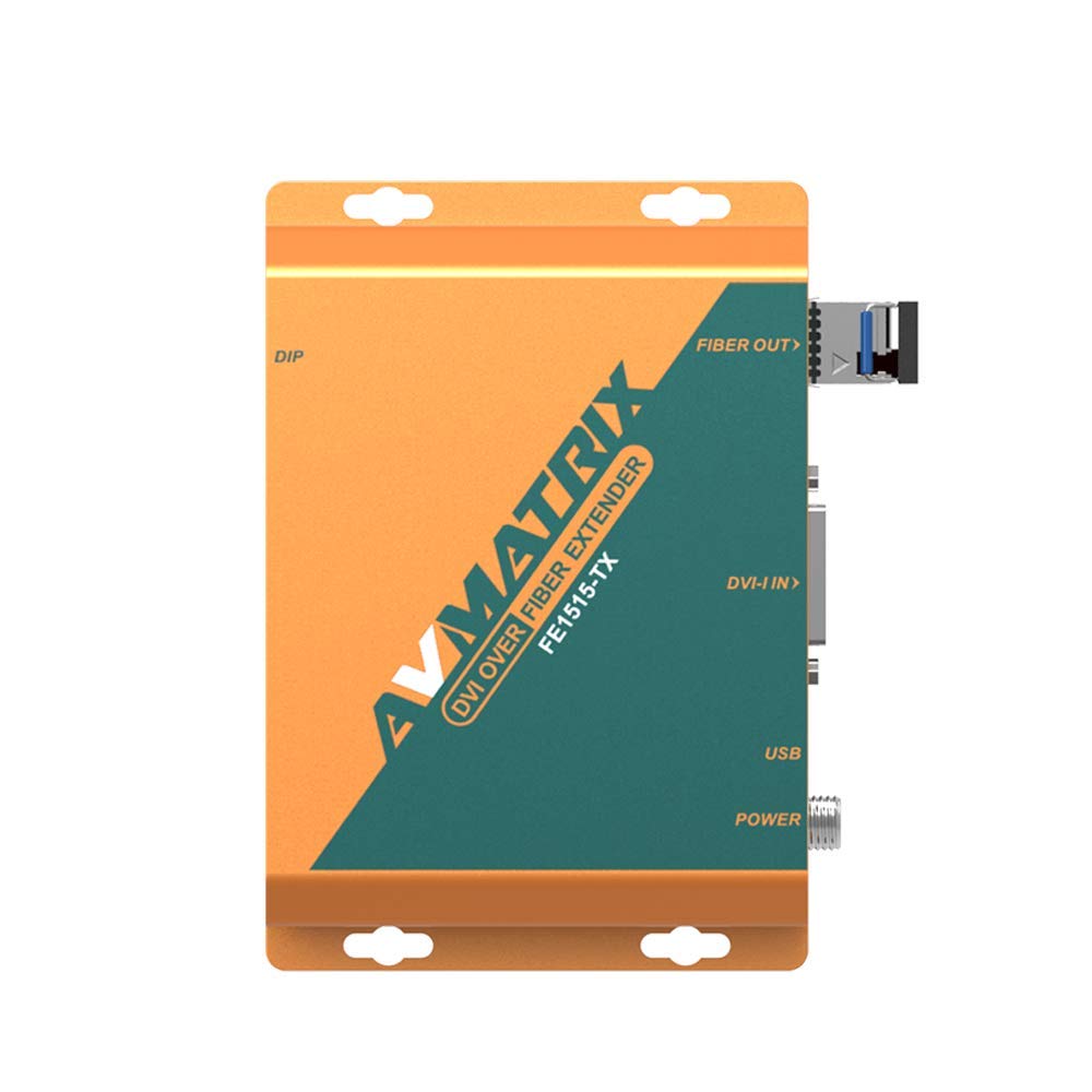 AVMATRIX FE1515 Fiber Optic RX/TX Video DVI Converter with 20km SFP LC Module - Long Distance Fiber Optic Extender for Monitors & Displays - Ideal for Digital Signage, Control Rooms & Video Walls