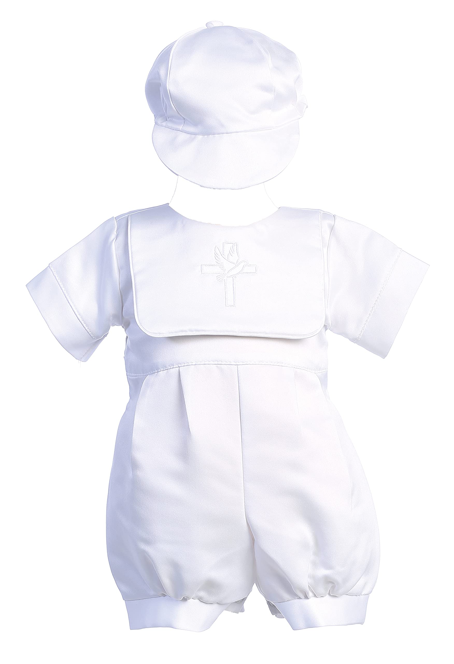 Baptism Outfits for Baby Boys - Christening Romper & Satin Baptismal Clothes - Perfect for Church Ceremonies & Special Occasions