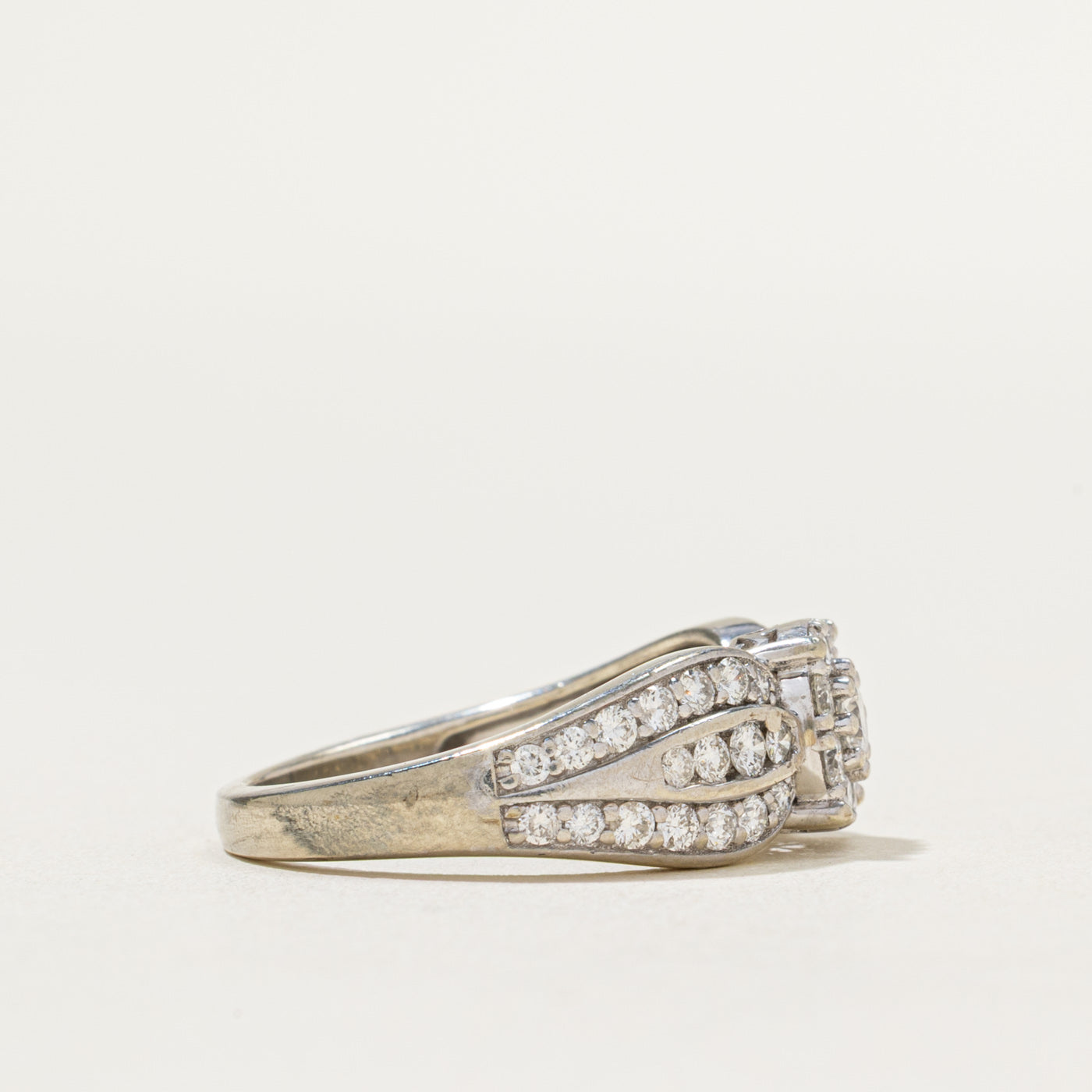 1.00ctw Diamond Cluster Tapered Ring - Size 7 | Elegant Wedding Band, Anniversary Gift for Her | Perfect for Engagement, Proposal & Special Occasions
