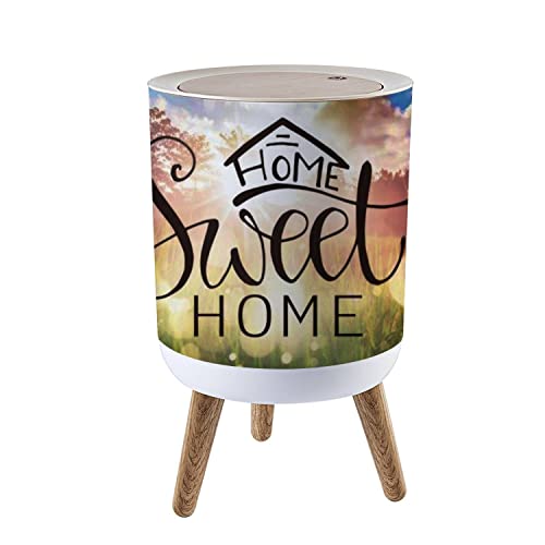 Small Trash Can with Lid - 1.8 Gallon Round Waste Bin with Press Cover, Dog Proof Garbage Bin for Kitchen, Bathroom & Living Room - Perfect for Home, Office & Dorm Use